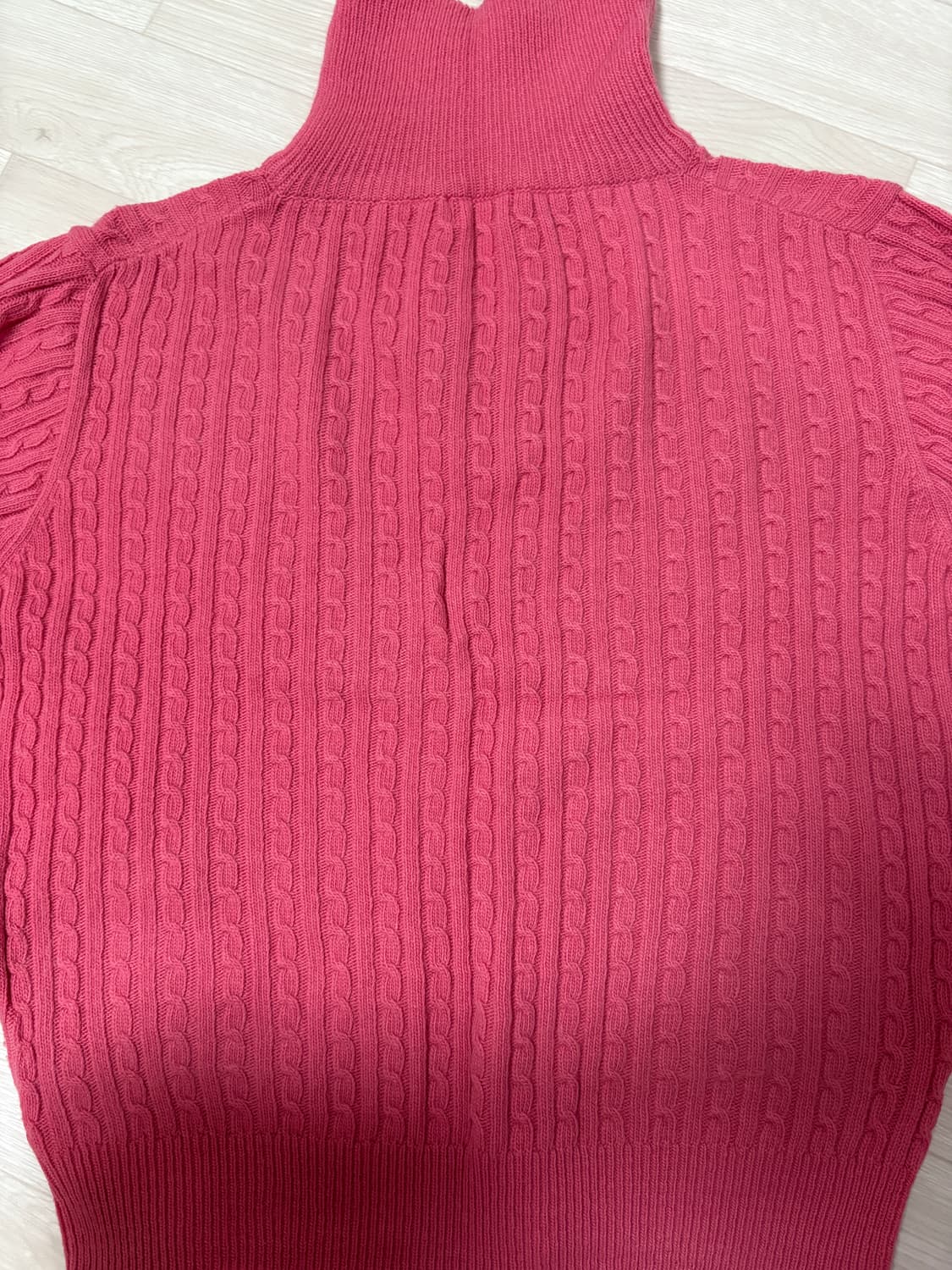 시엔느 classic zip up knit 핑크 상품이미지3