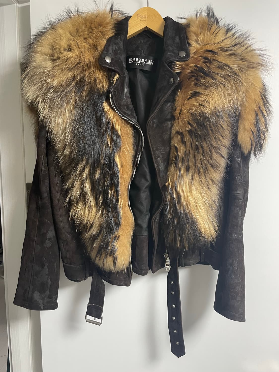 발망 10aw 라쿤퍼 레더자켓 고트스킨 상품이미지1