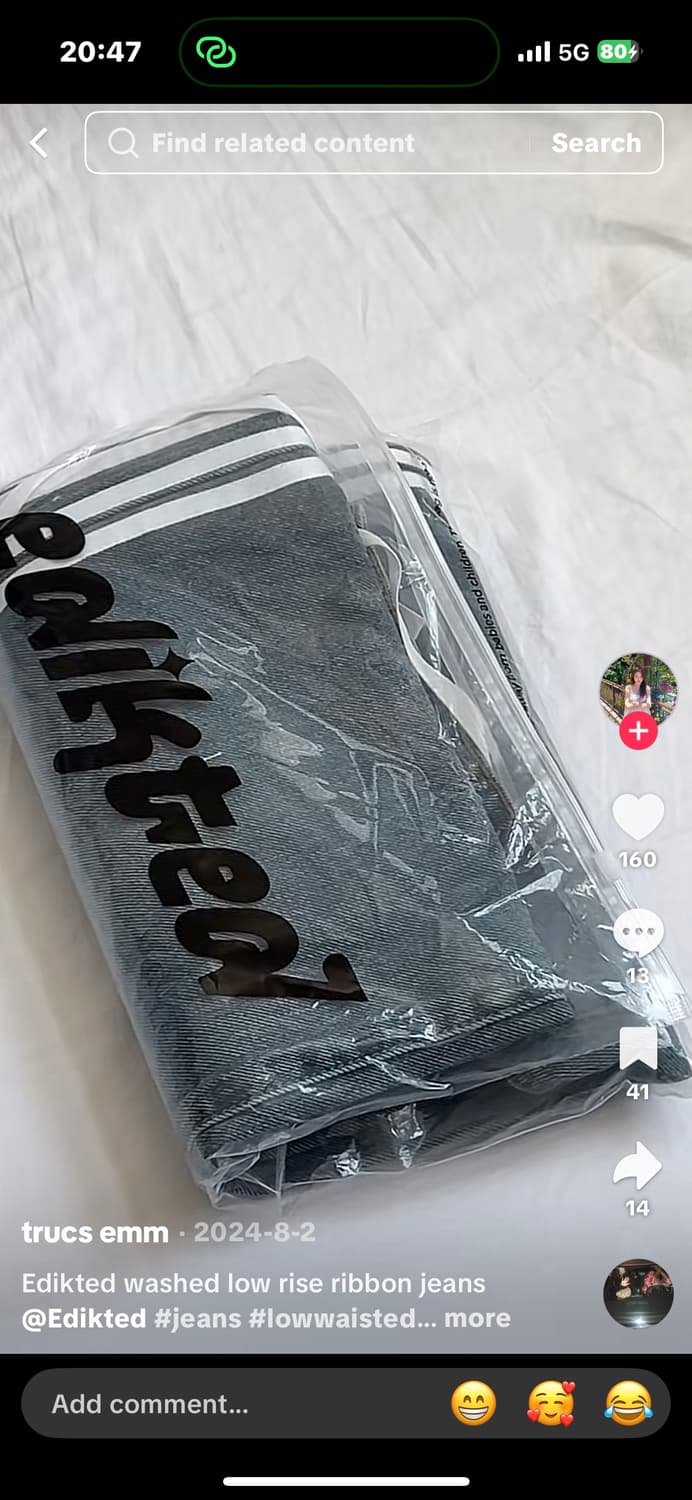 edikted 에딕티드 로우라이즈 리본 진  상품이미지5