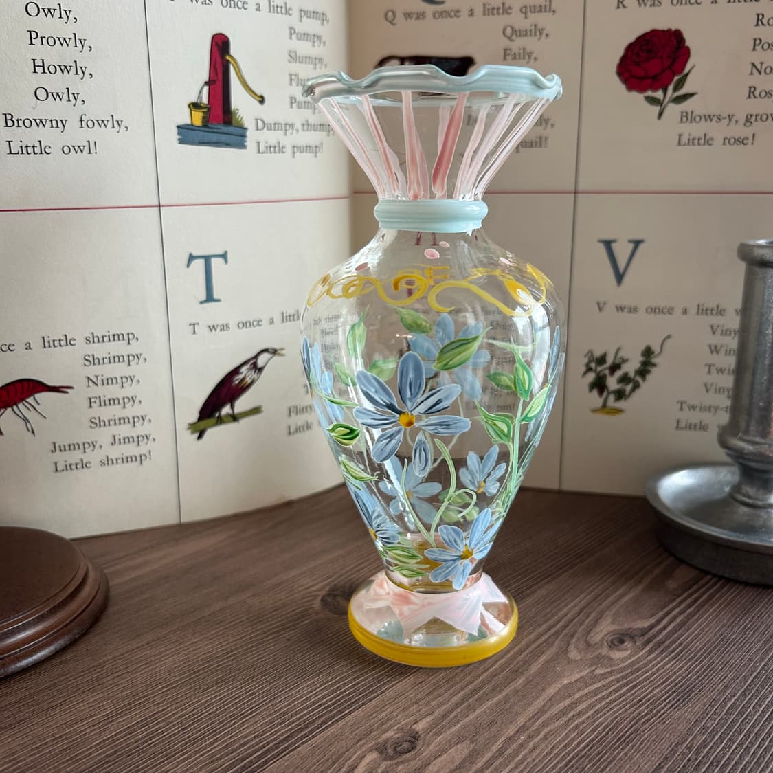 핸드페인티드 빈티지 화병 꽃병  상품이미지1