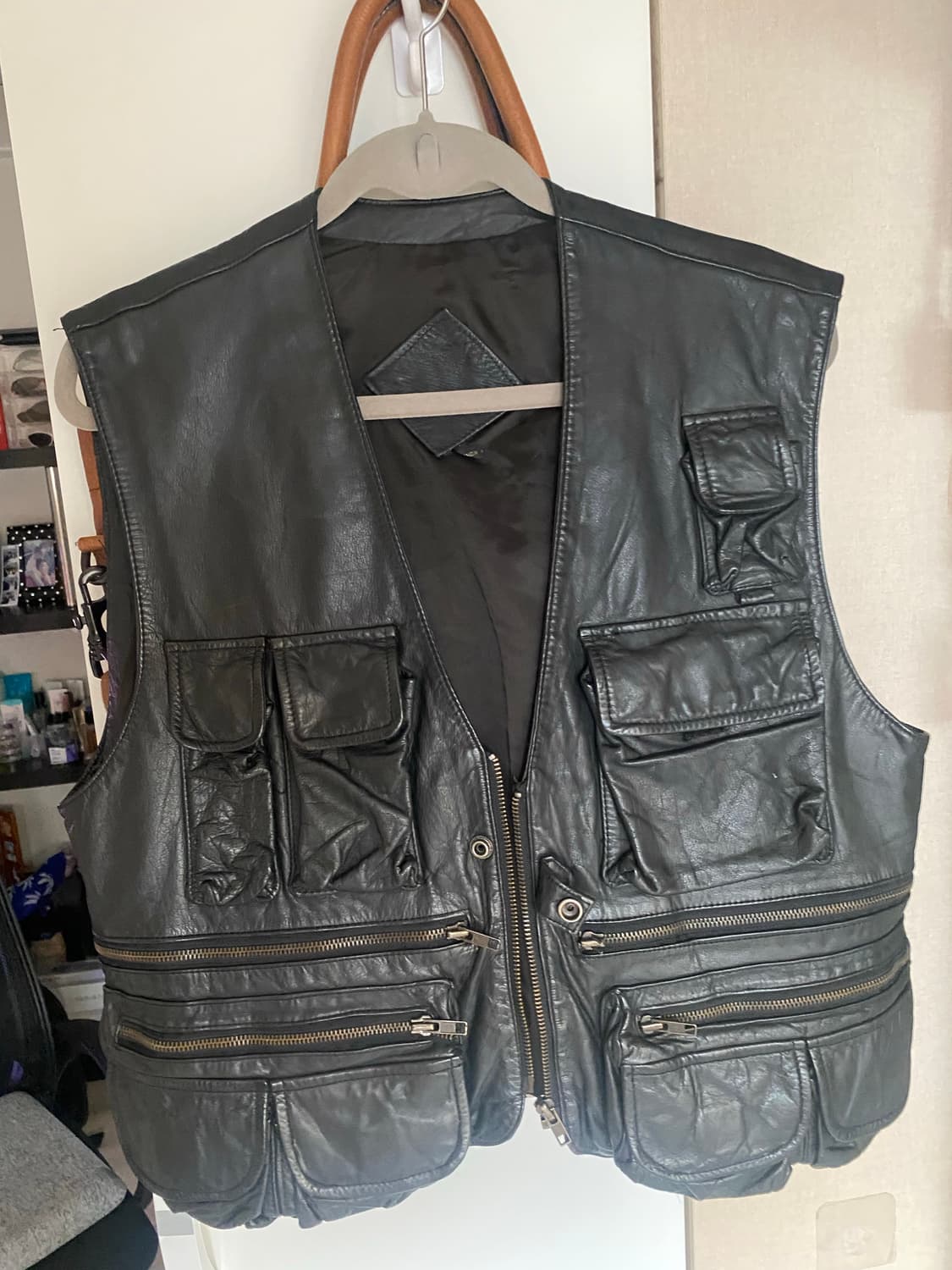 일본빈티지 가죽 조끼  상품이미지1