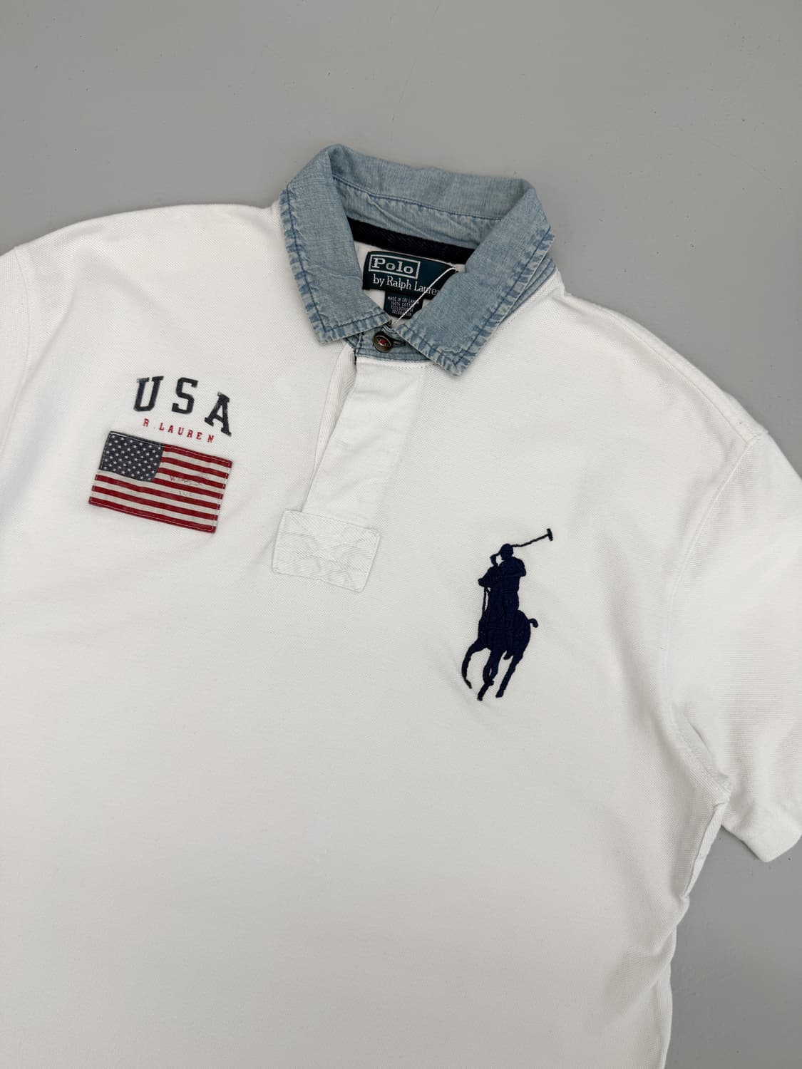 폴로 랄프로렌 루즈핏 빅포니 USA 치프키프 데님 카라 럭비 셔츠 상품이미지2
