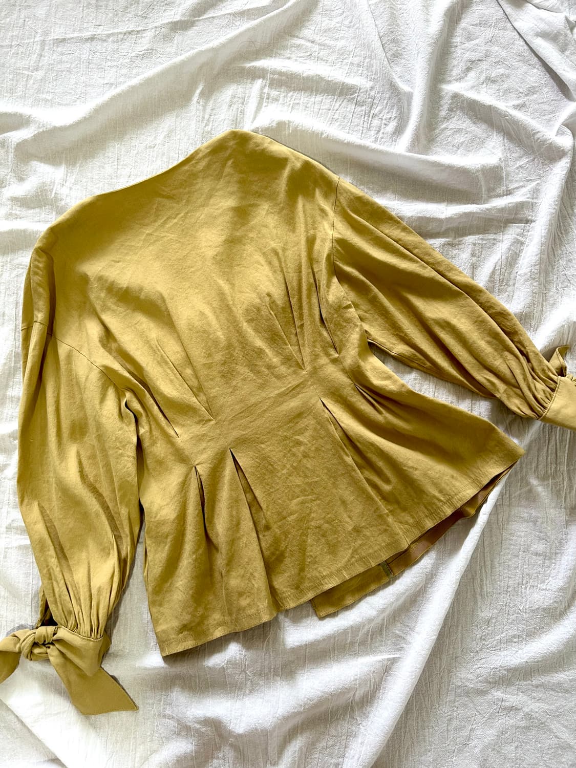 타임 단추 & 소매 리본 포인트 블라우스 셔츠 상품이미지6