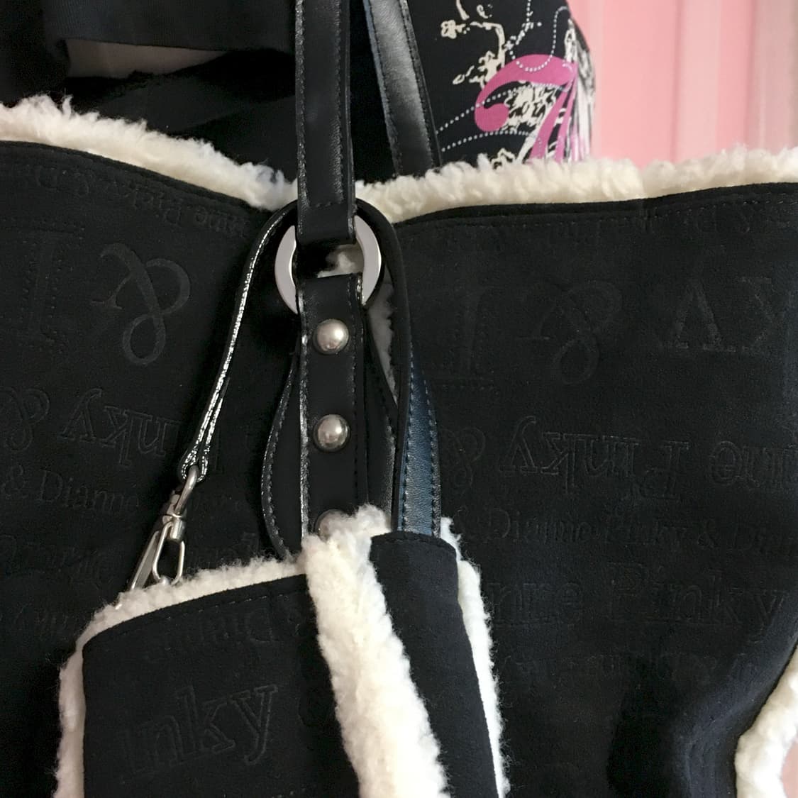 핑키앤다이안 블랙 퍼 숄더백 갸루 헤이세이 y2k 상품이미지4