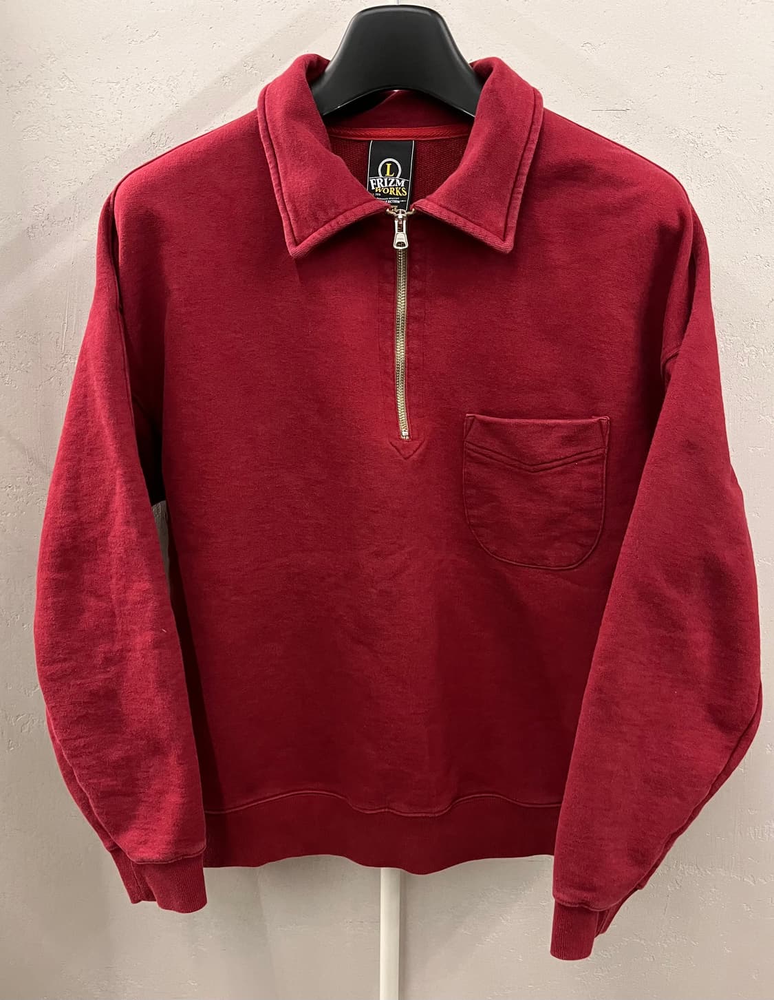 프리즘웍스 카라 반집업 스웨트셔츠 버건디 L 상품이미지1