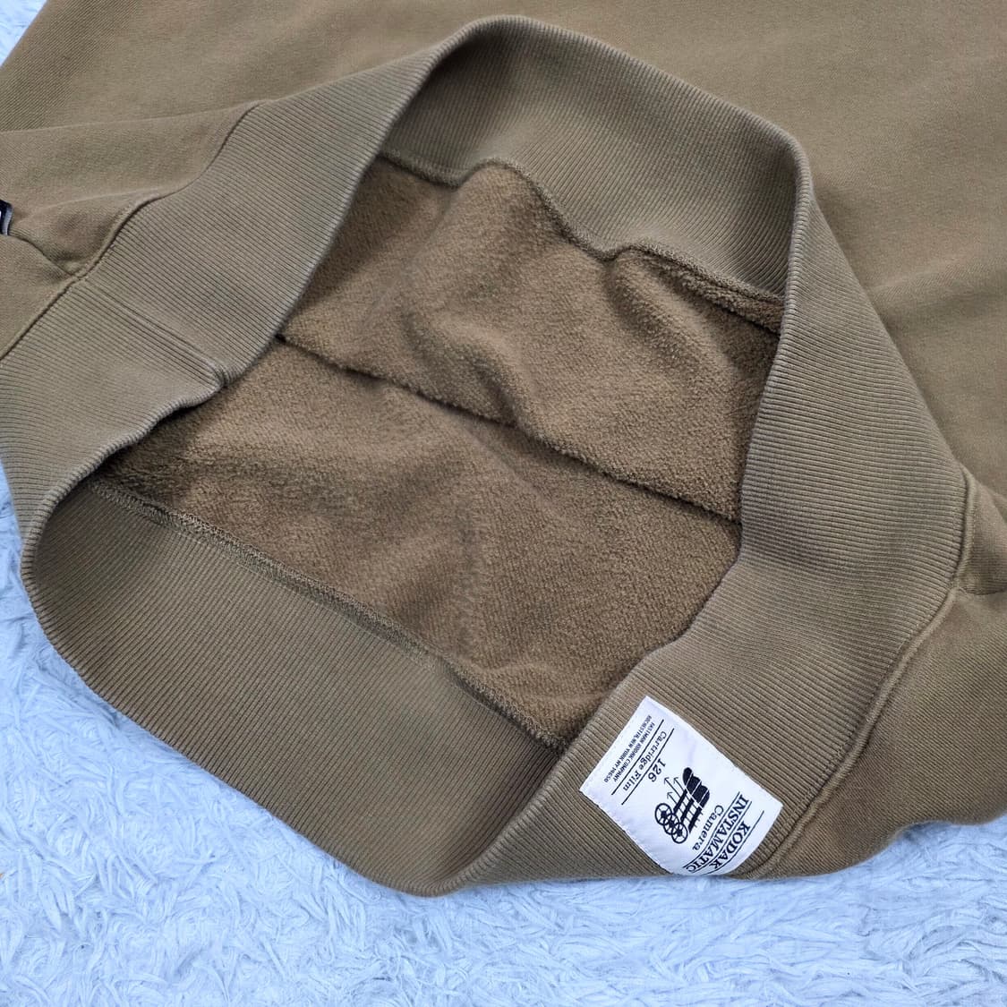 코닥 인스타매틱 오버핏 기모 맨투맨 카키 2XL 상품이미지7