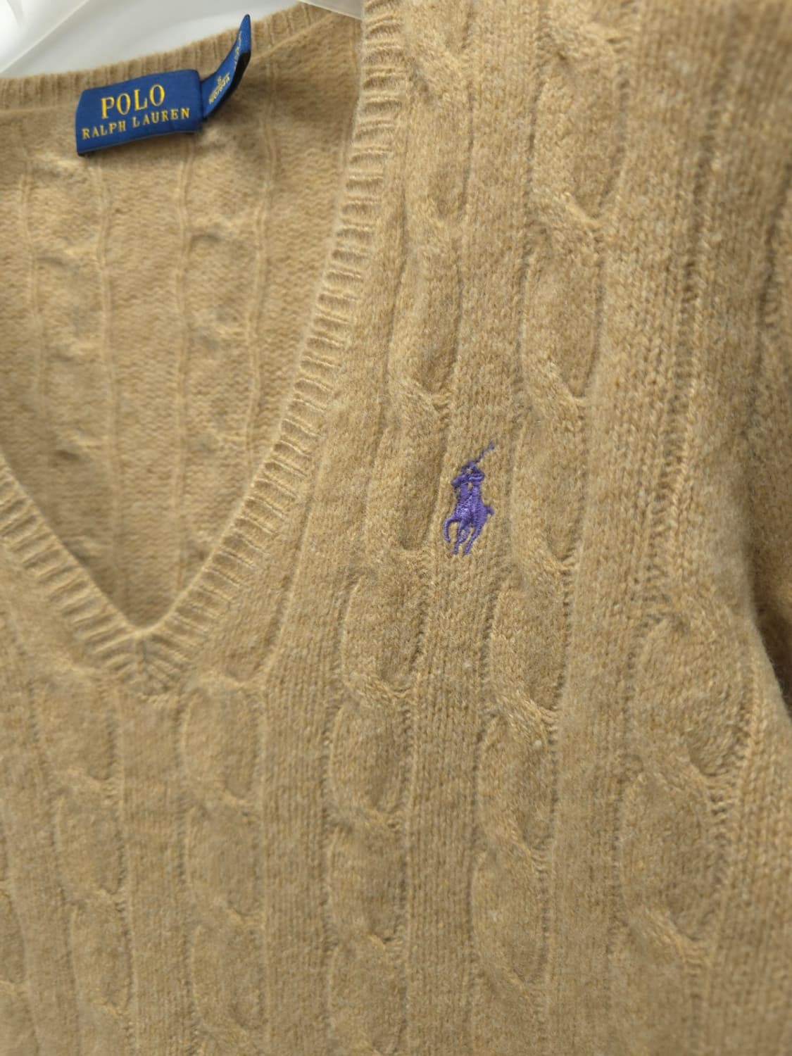 폴로 캐시미어 케이블 브이니트 (여성44~55) 상품이미지4