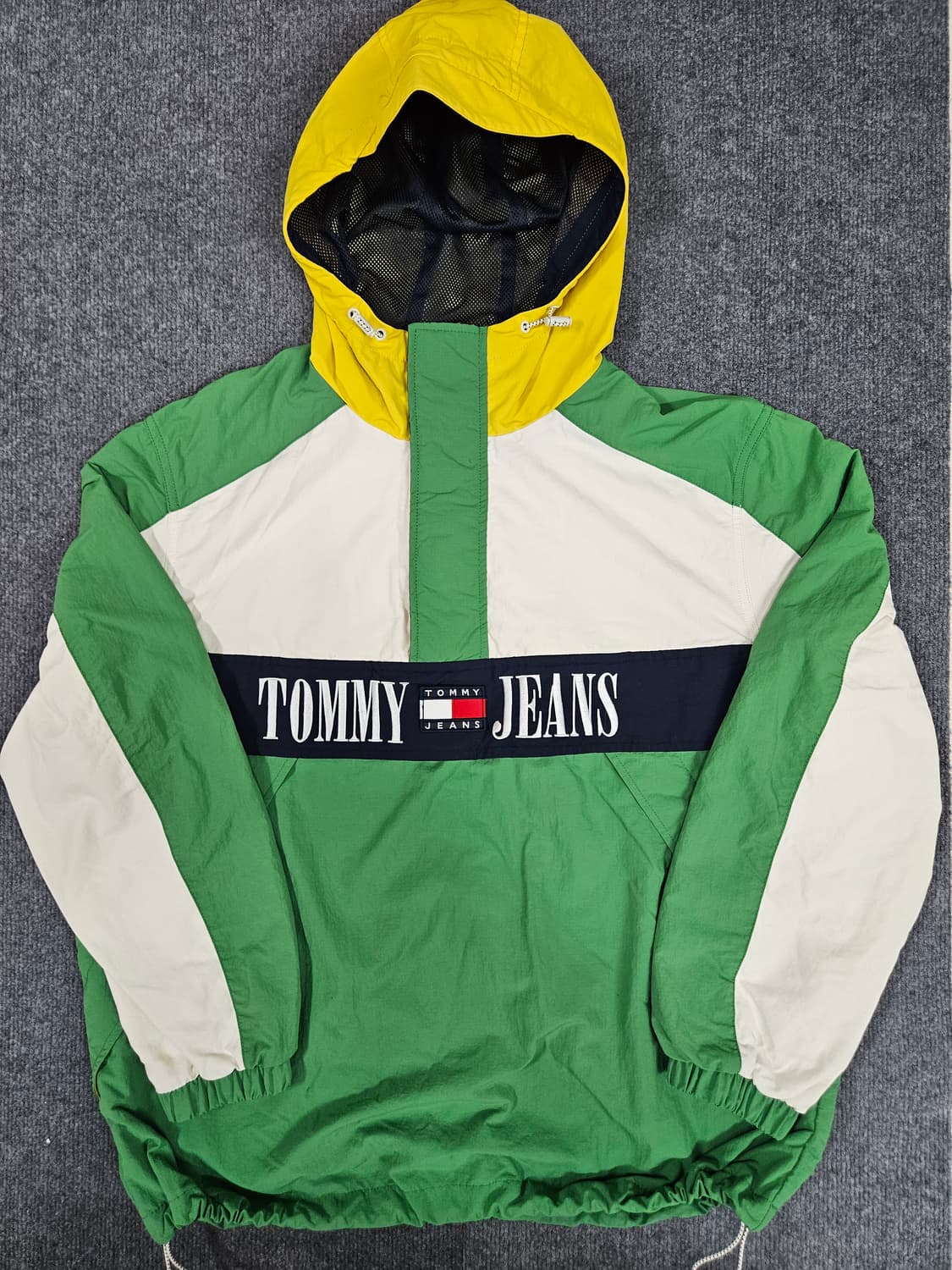 타미힐피거 남성 컬러블록 로고 아노락 후드 자켓(급처) 상품이미지1