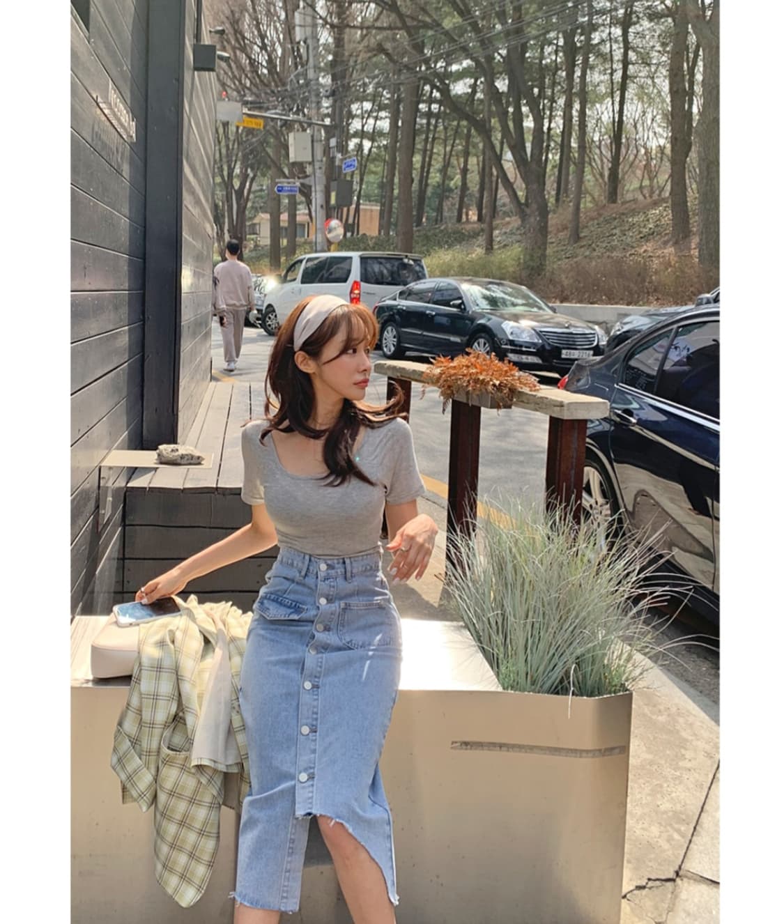 그레이 라운드 티셔츠 상품이미지3