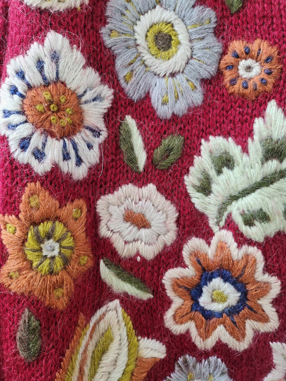 일본빈티지 플라워자수스웨터 상품이미지3