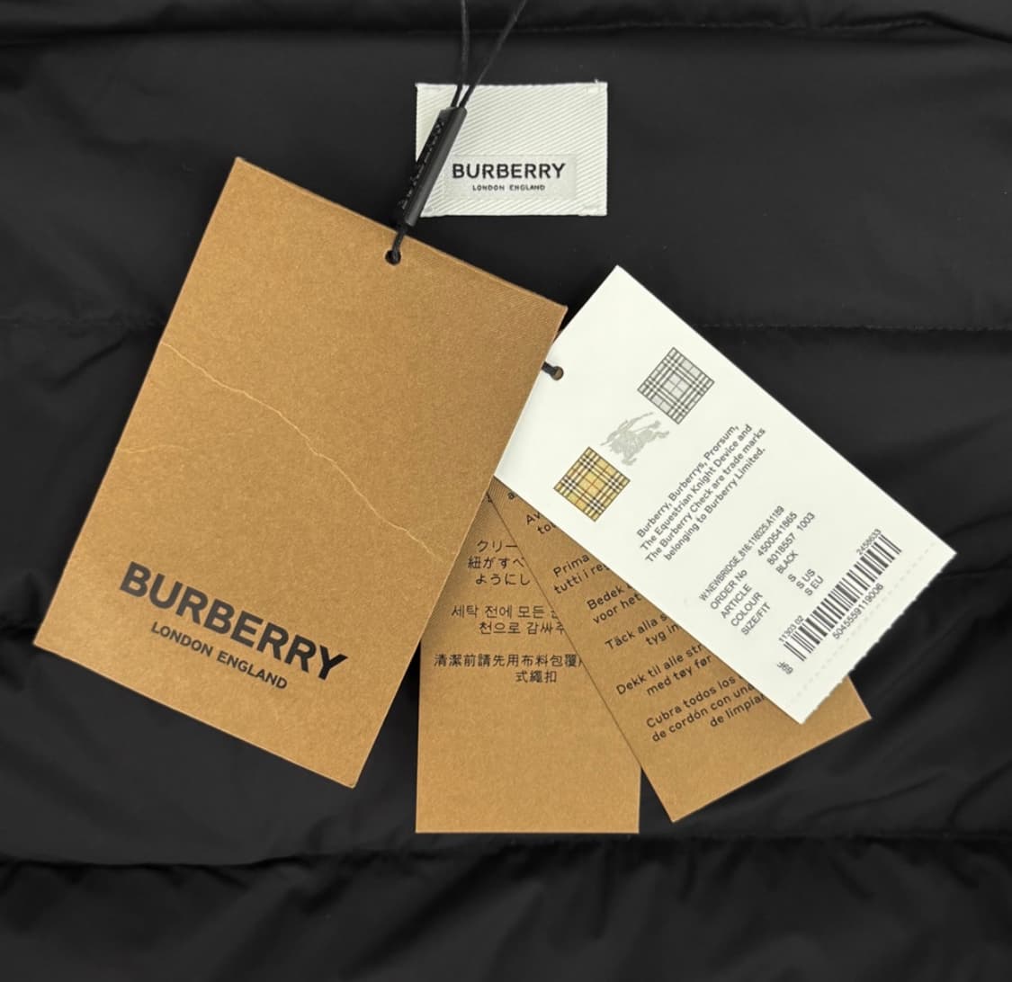 [S] 버버리 여성 12주년 뉴브릿지 후드 롱 다운 패딩 코트 블랙 상품이미지9