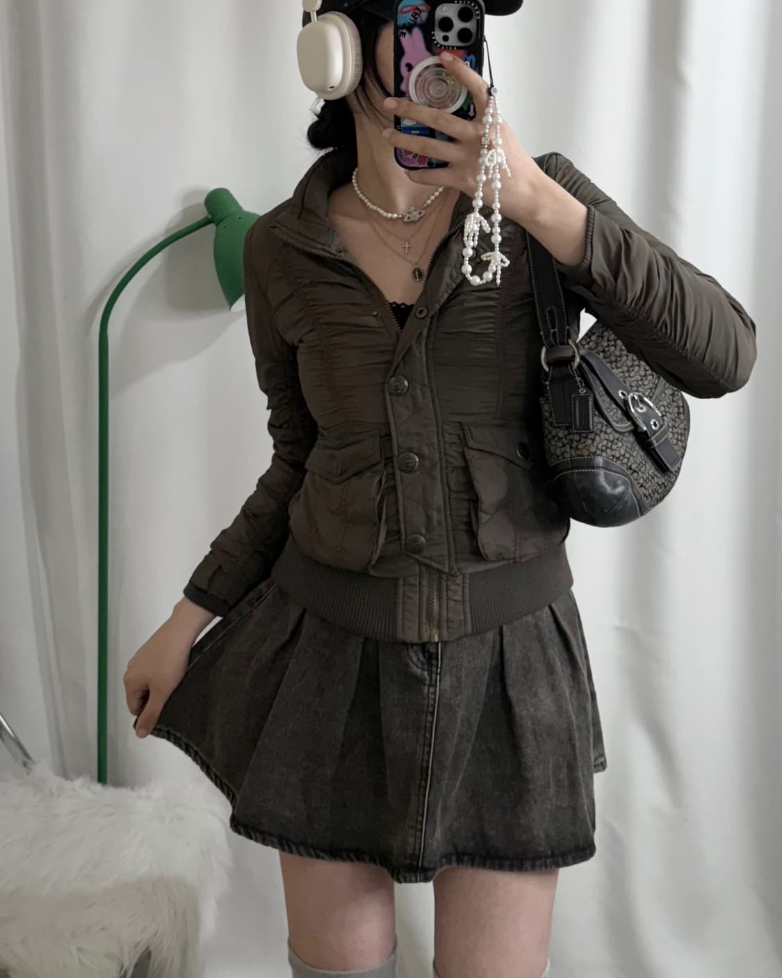 카키 셔링 Y2K 자켓 상품이미지4