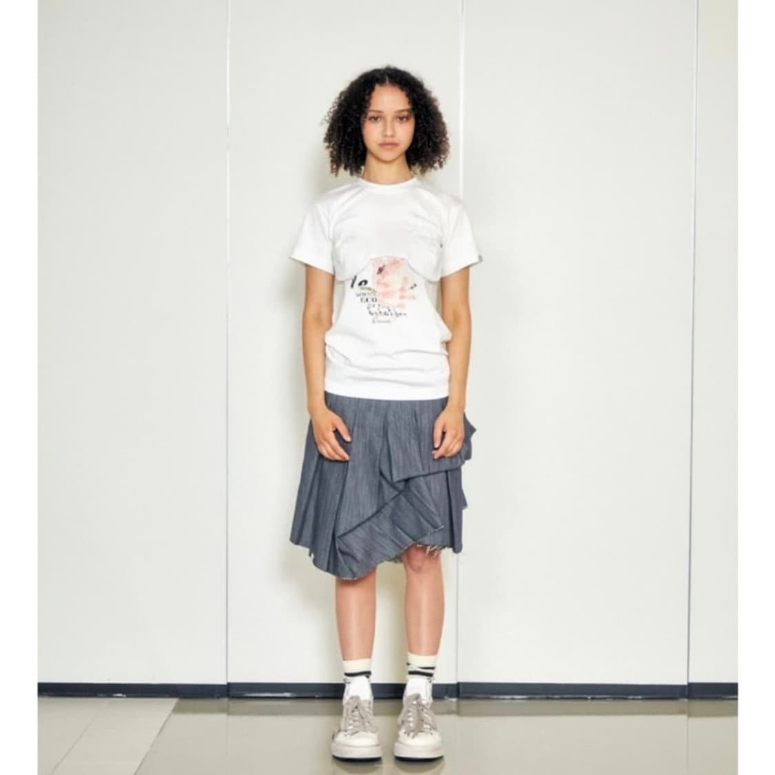 새상품 로레일즈 언발란스 플리츠 스커트 치마 상품이미지3