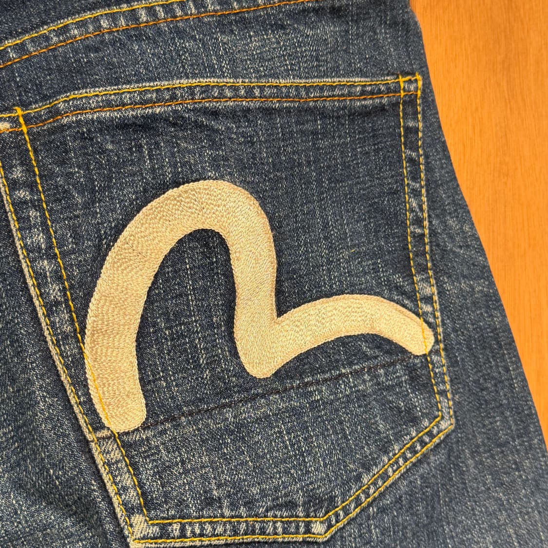 에비수 재팬 봉황 자수 데님 쇼츠 반바지 34 상품이미지8