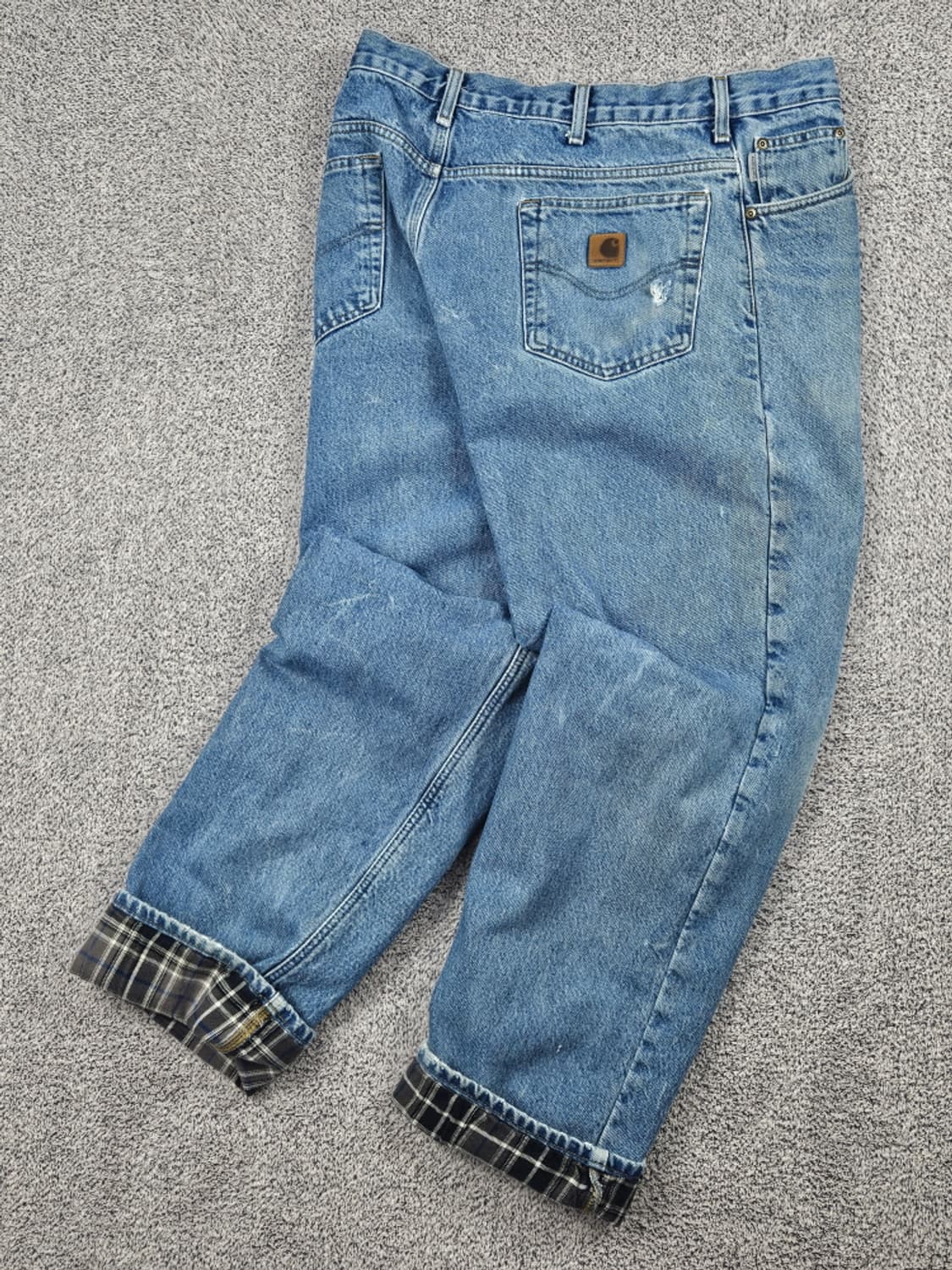 칼하트 헤비 플란넬 체크 데님 워크 팬츠 (36 X 32) / 10049 상품이미지3