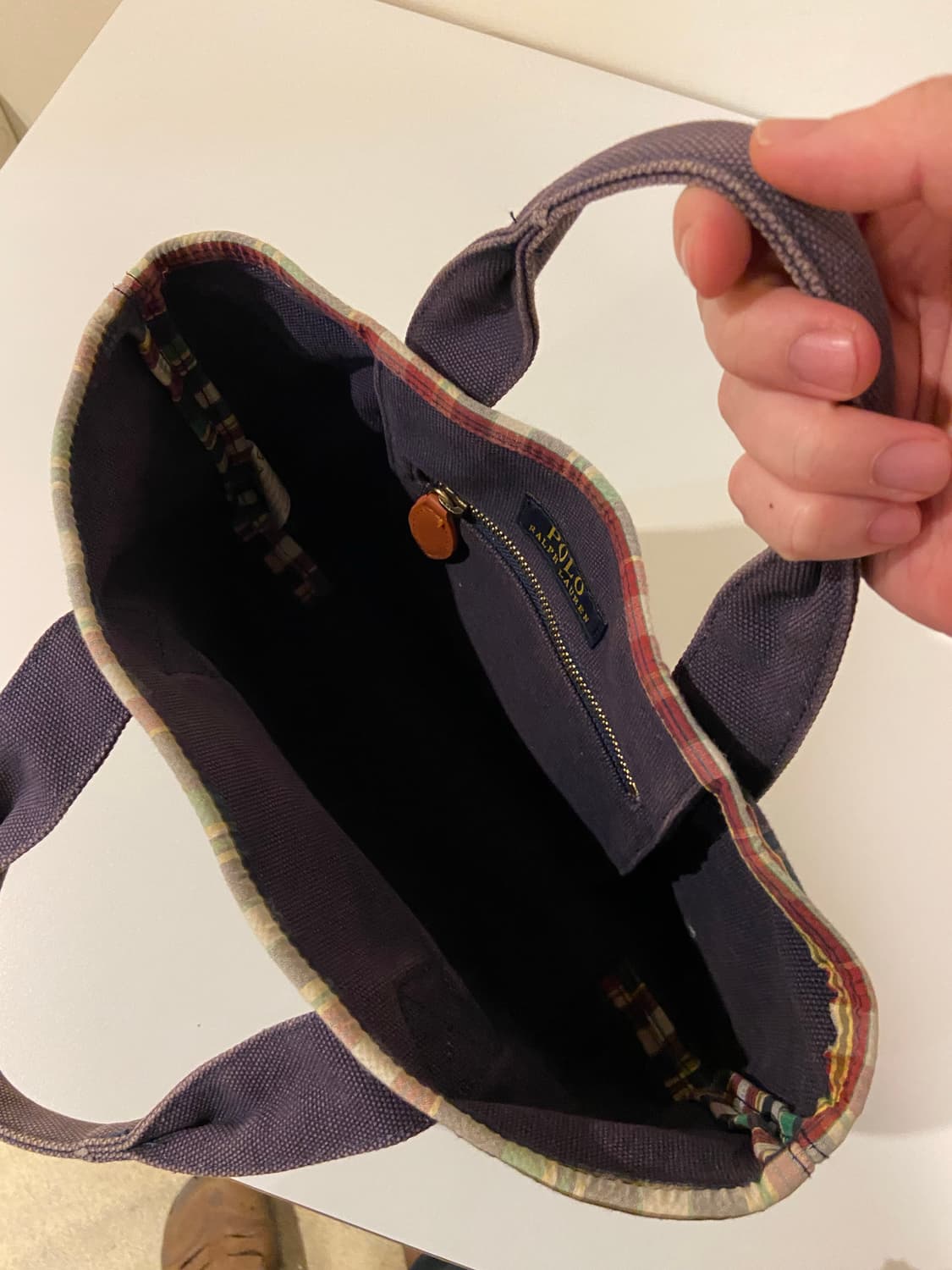 폴로 랄프로렌 체크 토트백 상품이미지6