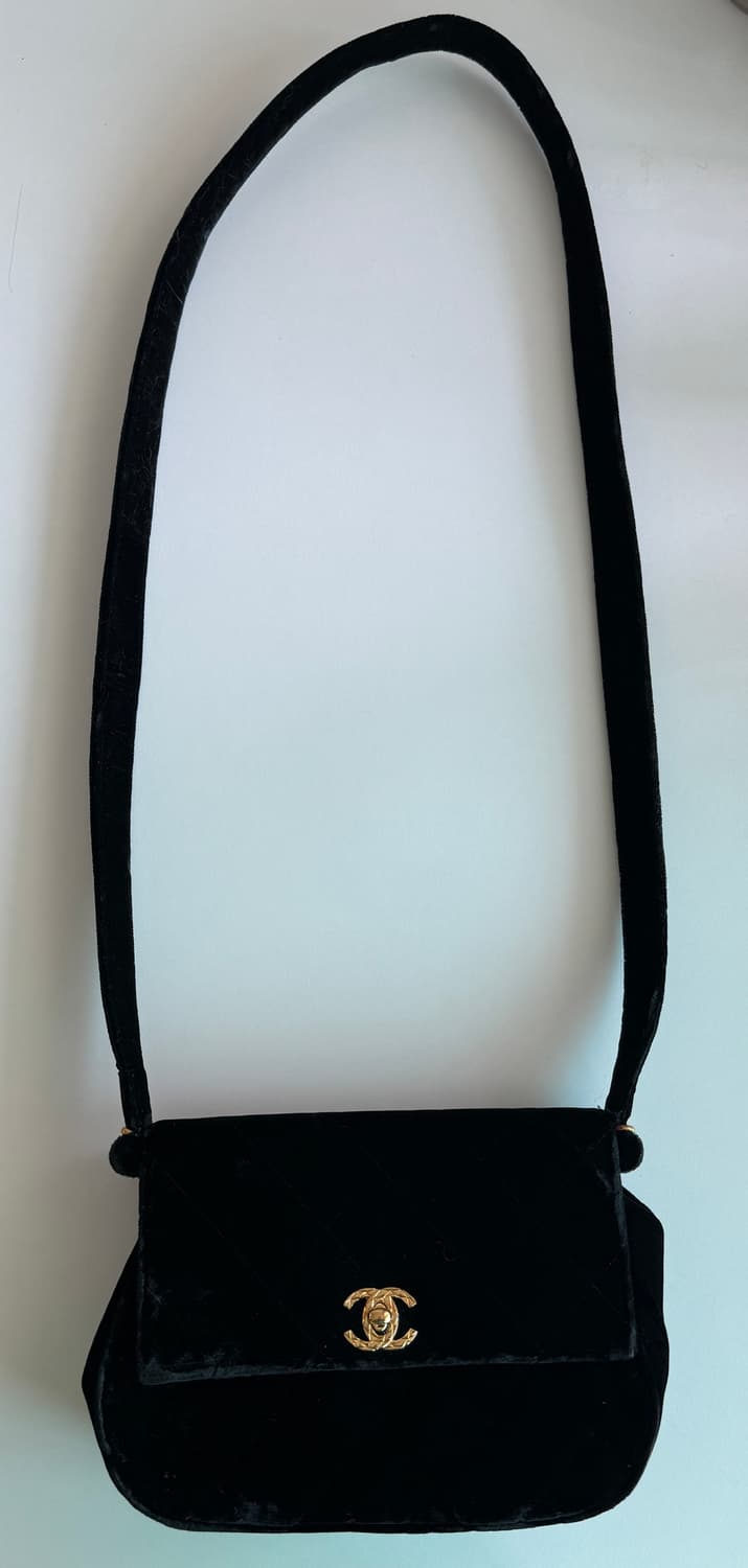 빈티지 샤넬 벨벳 숄더백 상품이미지2