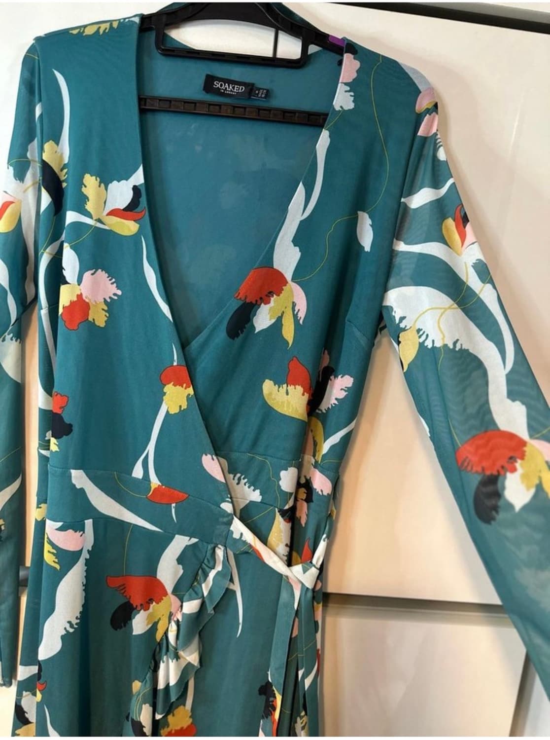 Soaked in Luxury플라워 패턴 랩 롱 원피스  상품이미지5