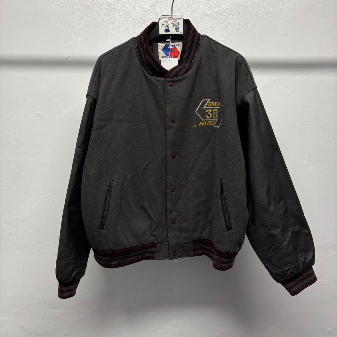 빈티지 울 레더 바시티 상품이미지1