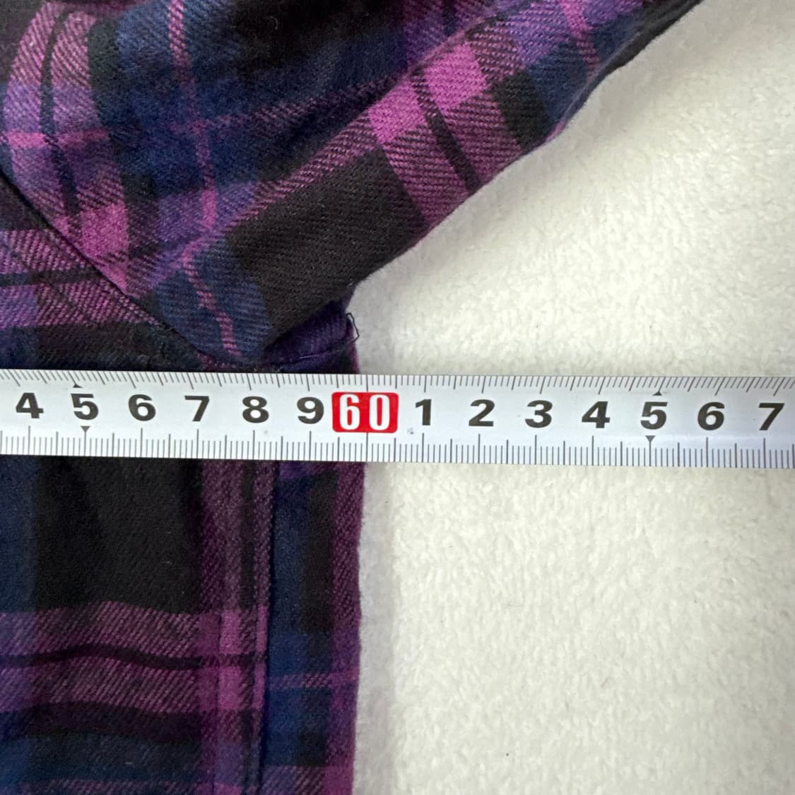 XL 오프화이트 플란넬 체크 셔츠 0310T 상품이미지6