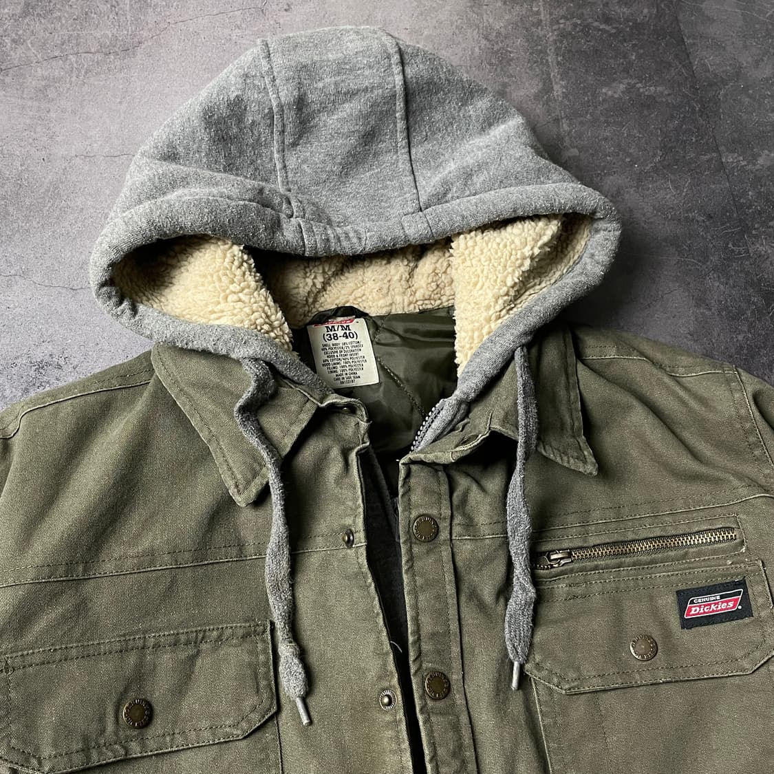 DICKIES 디키즈 빈티지 카키 후드 집업 자켓 A00803 상품이미지2