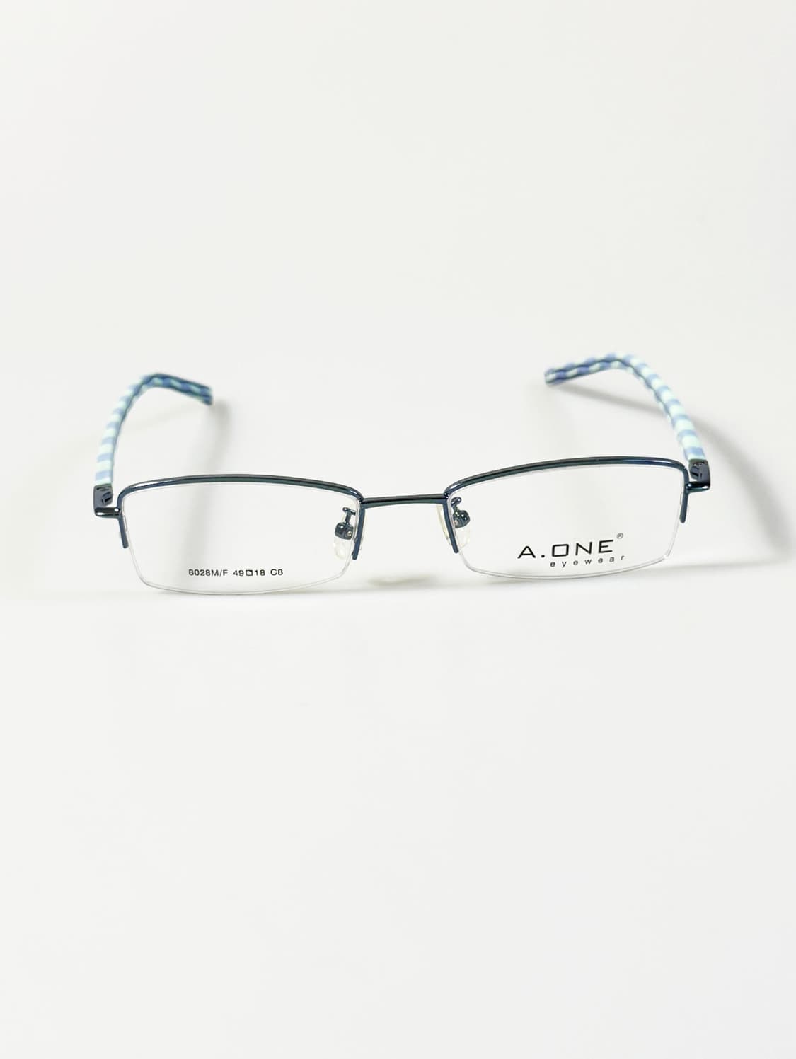 A.ONE 반무테 스퀘어 메탈 프레임 빈티지 안경 상품이미지1