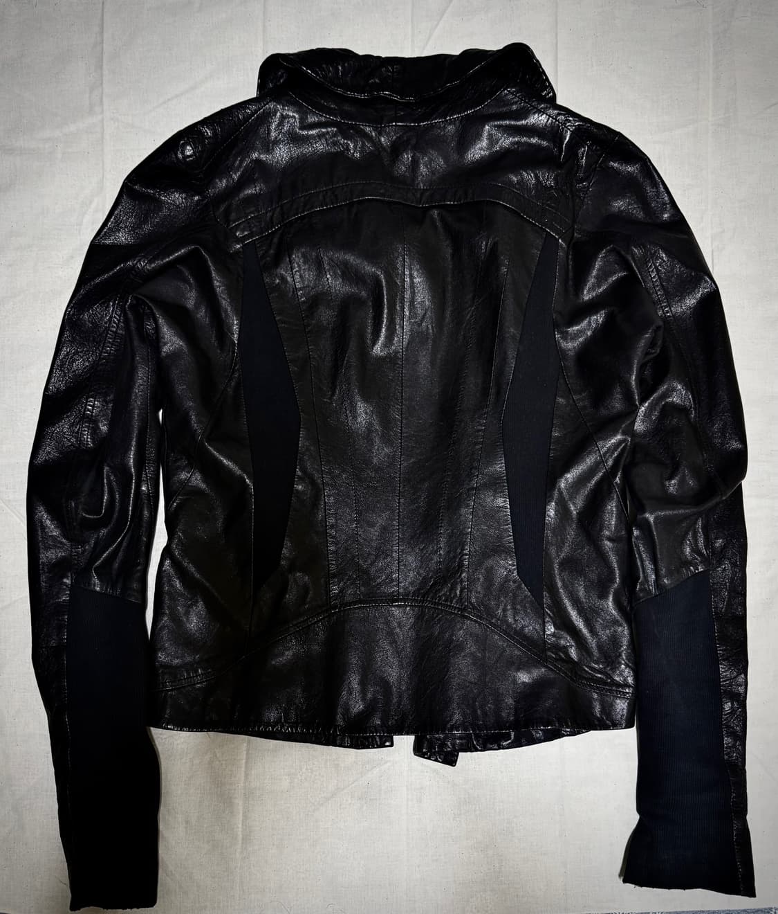 Ekam high neck lamb skin Leather jacket 상품이미지3
