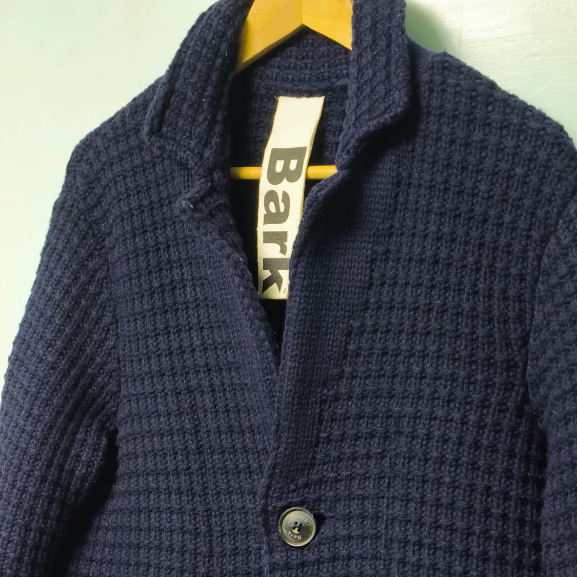 [Made in Italy] BARK 네이비 울 니트 코트 상품이미지2