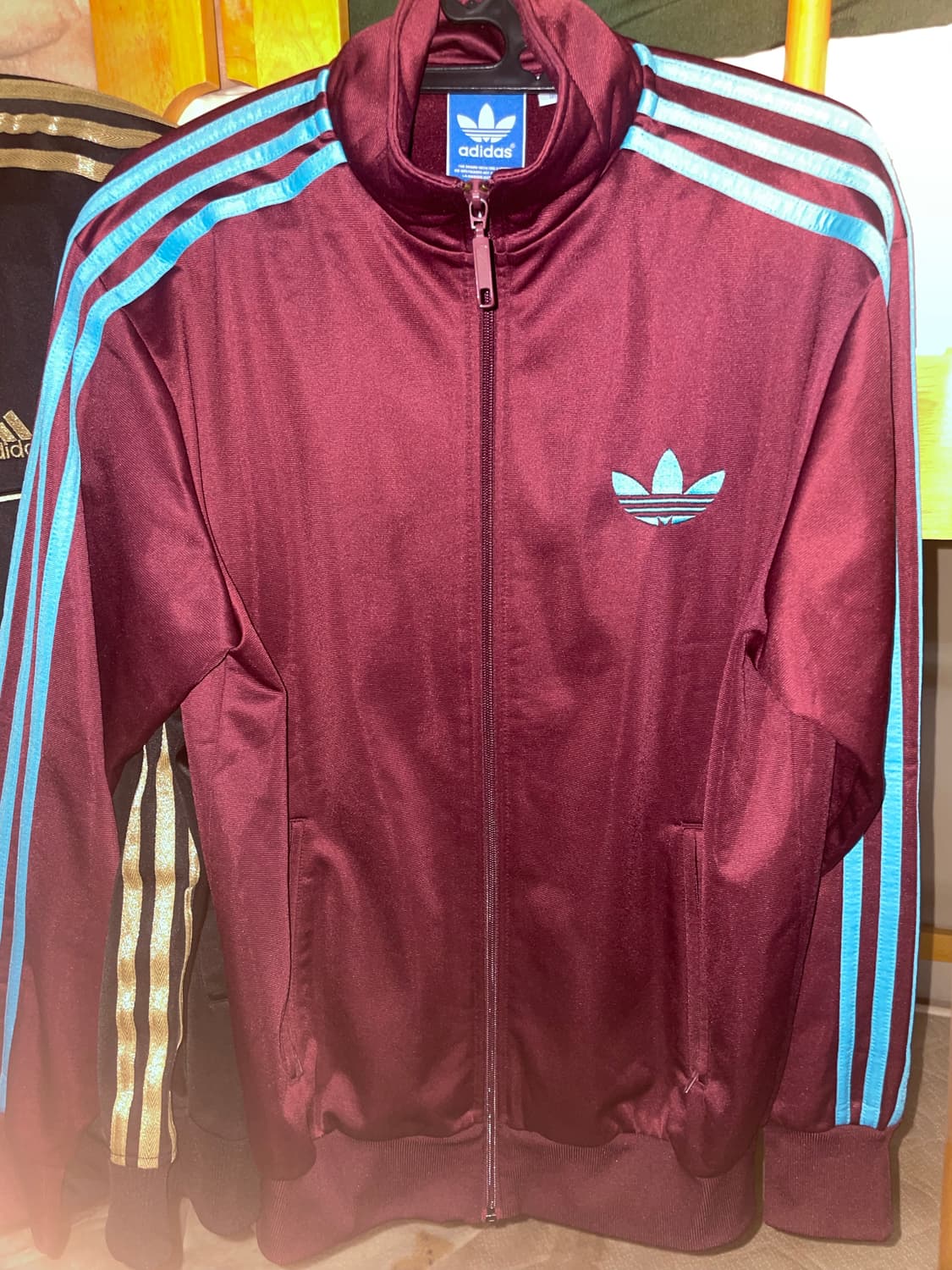 아디다스 빈티지 파이어버드 버건디 민트 트랙져지 상품이미지1