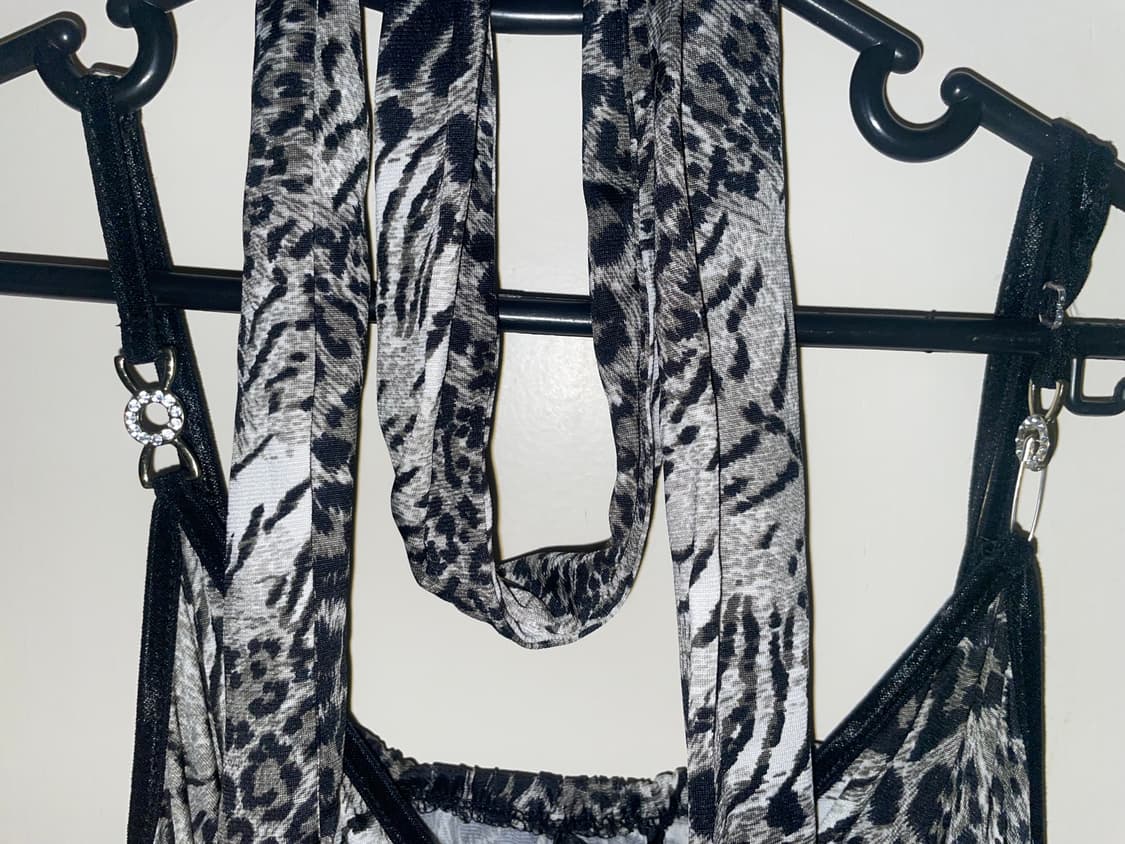 언밸런스 레오파드 슬립 원피스 스카프 set 상품이미지5