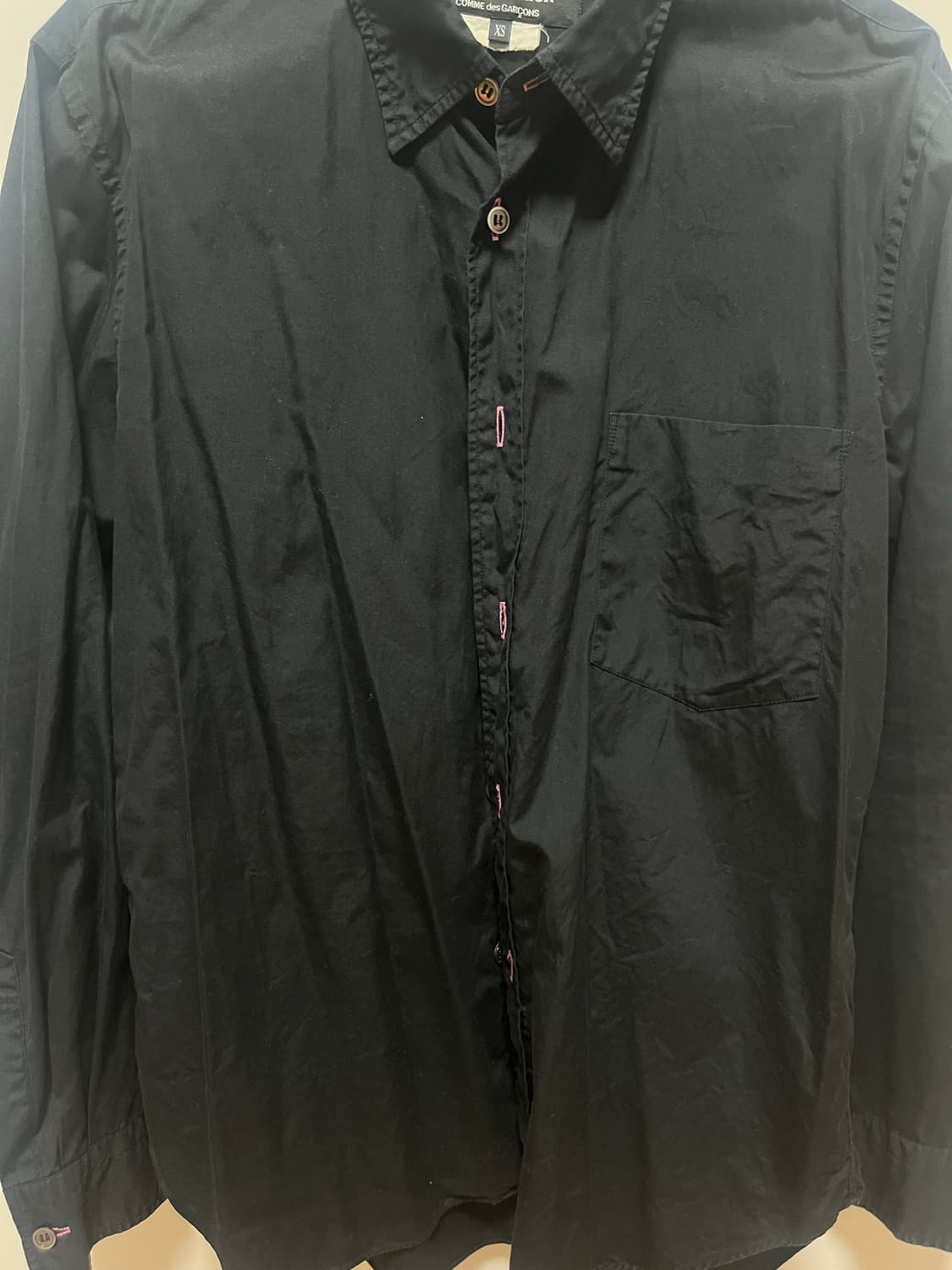 꼼데가르송 옴므 듀스 셔츠 블랙 xs 상품이미지3