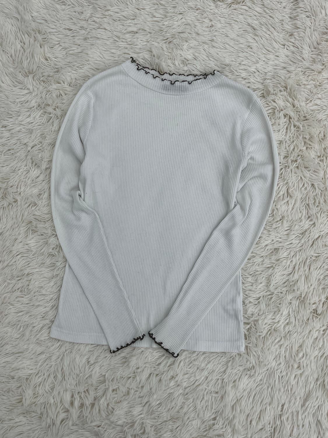 브라운 포인트 골지T 상품이미지1