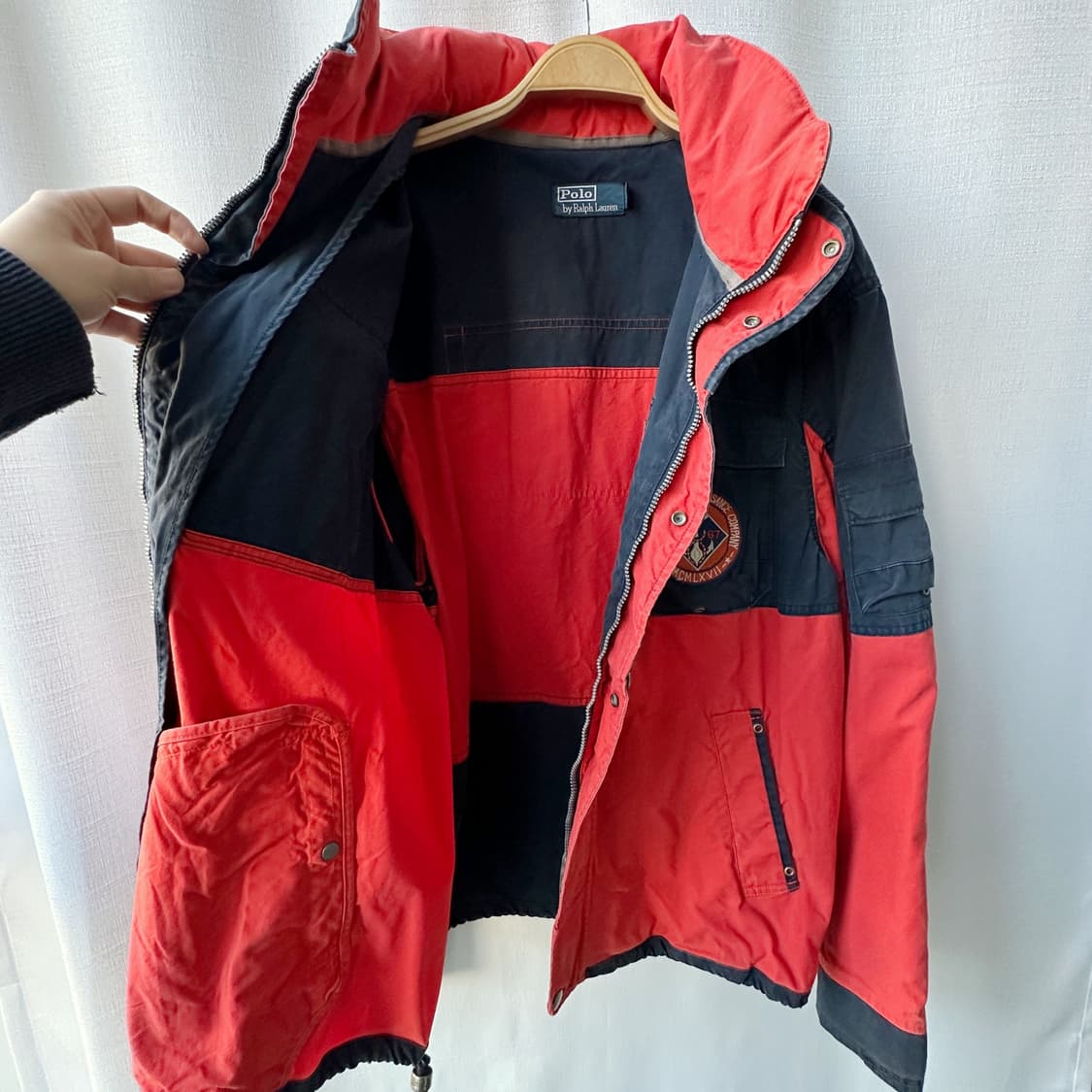 90s 폴로 랄프로렌 빈티지 레스큐 자켓 네이비 오렌지 XL 상품이미지7