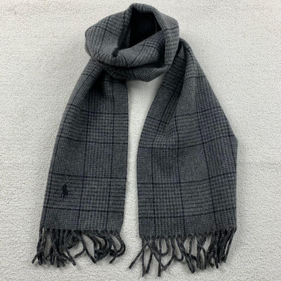 폴로 랄프로렌 포니로고 글렌체크 투페이스 울캐시미어 머플러 상품이미지3