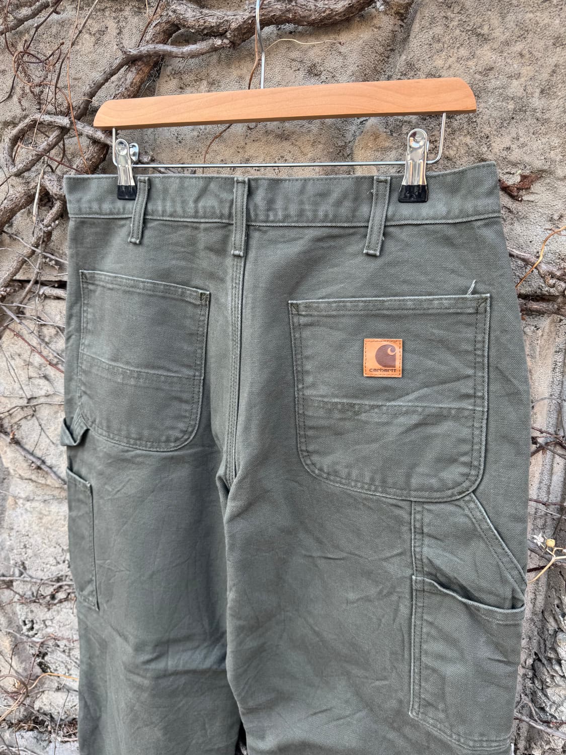 칼하트 빈티지 b111 모스그린 카펜터 싱글니 워크 팬츠 상품이미지5