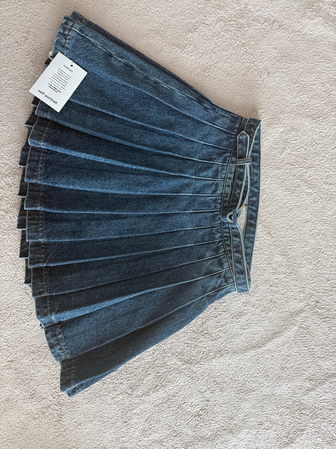 셀프포트레이트 데님 플리츠 미니스커트 US4 새상품  상품이미지4