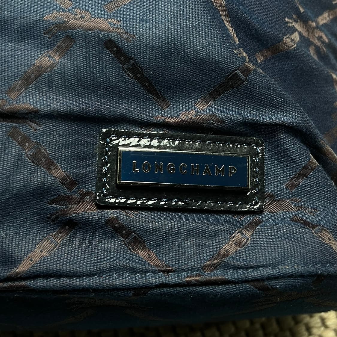 롱샴 로고 패턴 토트백 네이비 상품이미지3