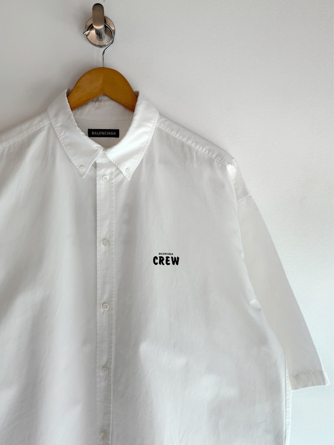 발렌시아가 21fw 오버사이즈 crew 화이트 코튼 하프 셔츠 상품이미지5