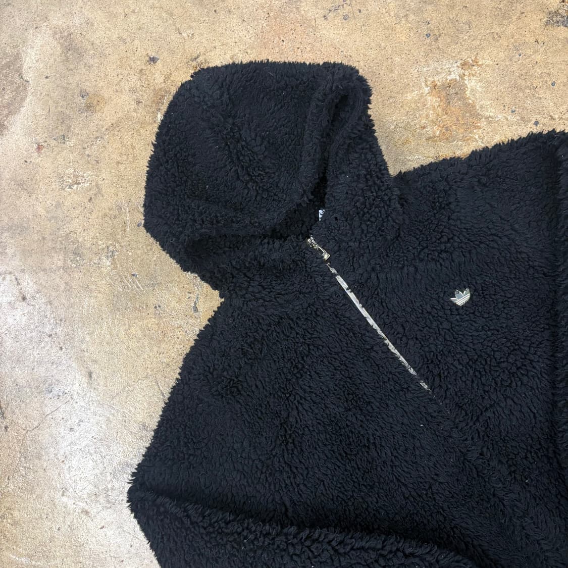 [정품/S,90] 아디다스 블랙 쉐르파 뽀글이 후드티 b19 상품이미지1