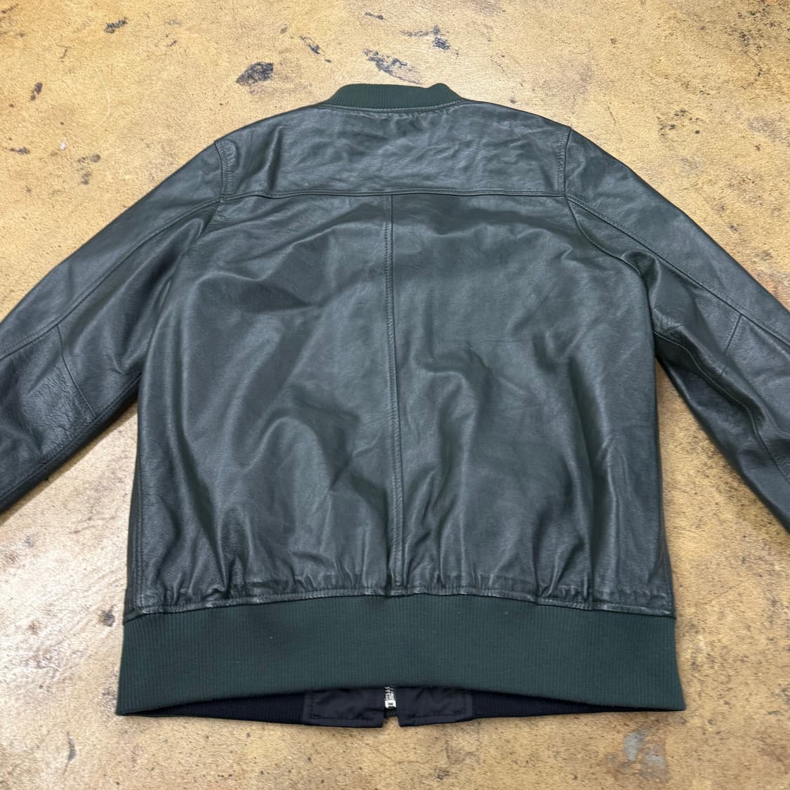 [정품] 가죽 블루종 자켓 다크 그린 b15 상품이미지4