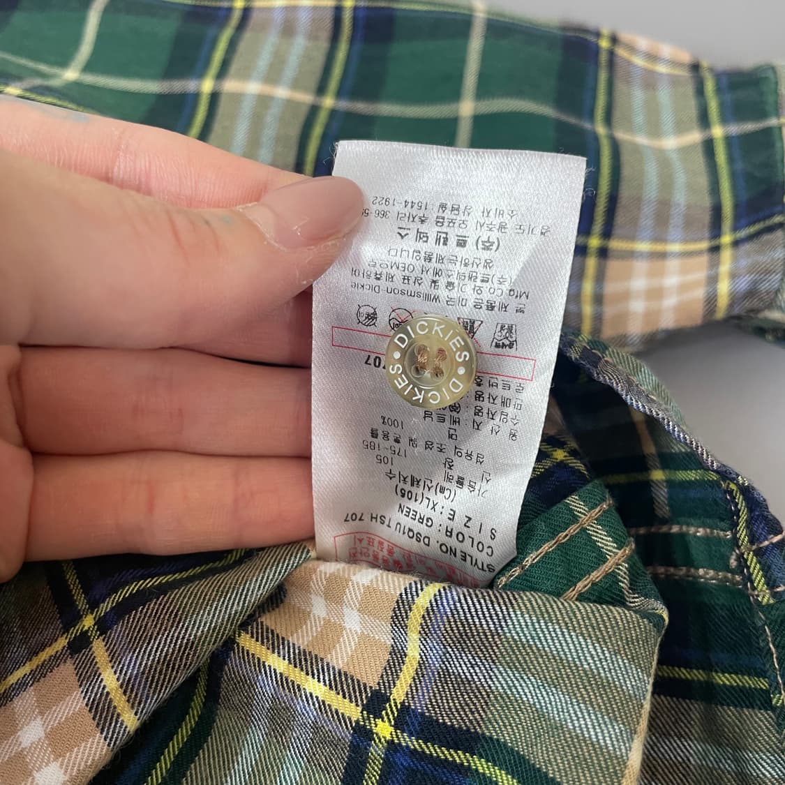 디키즈 그린베이지 원포켓 자수 체크셔츠 상품이미지8