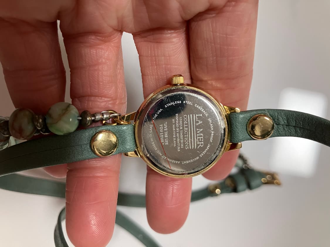 La Mer Collections 여성 가죽 팔찌 터키석 랩 손목시계 상품이미지4