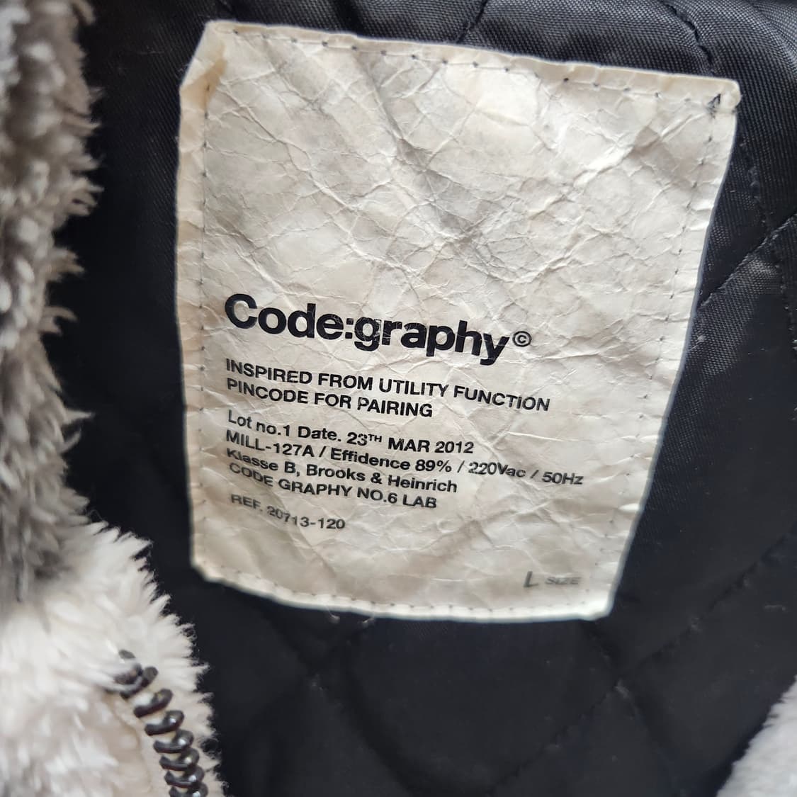 코드그라피 후리스 투워이 퀄팅 안감 후드집업 L(3XL) 상품이미지6