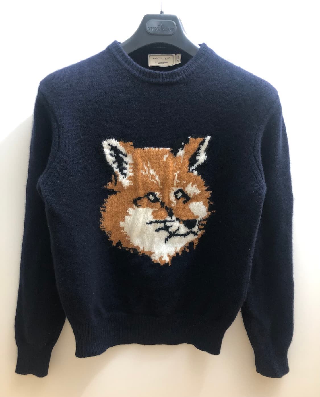 [남성XS] 메종키츠네 폭스헤드 니트 네이비 상품이미지1