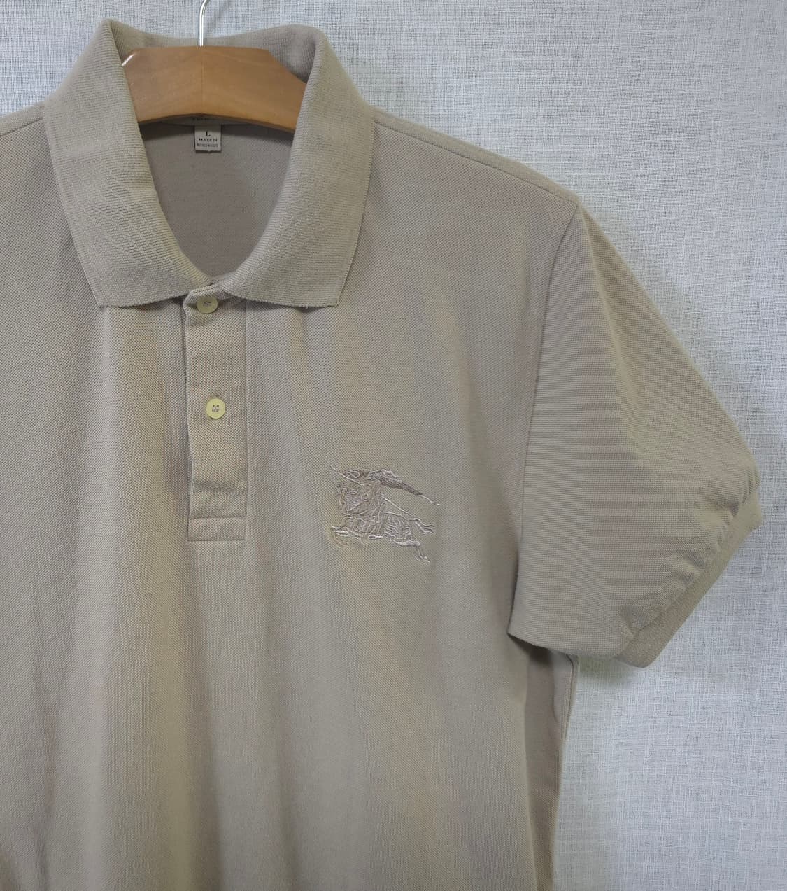 버버리 정품 빅기시자수 슬림핏 반팔 폴로 티셔츠 카라티 남성 95 100 상품이미지3