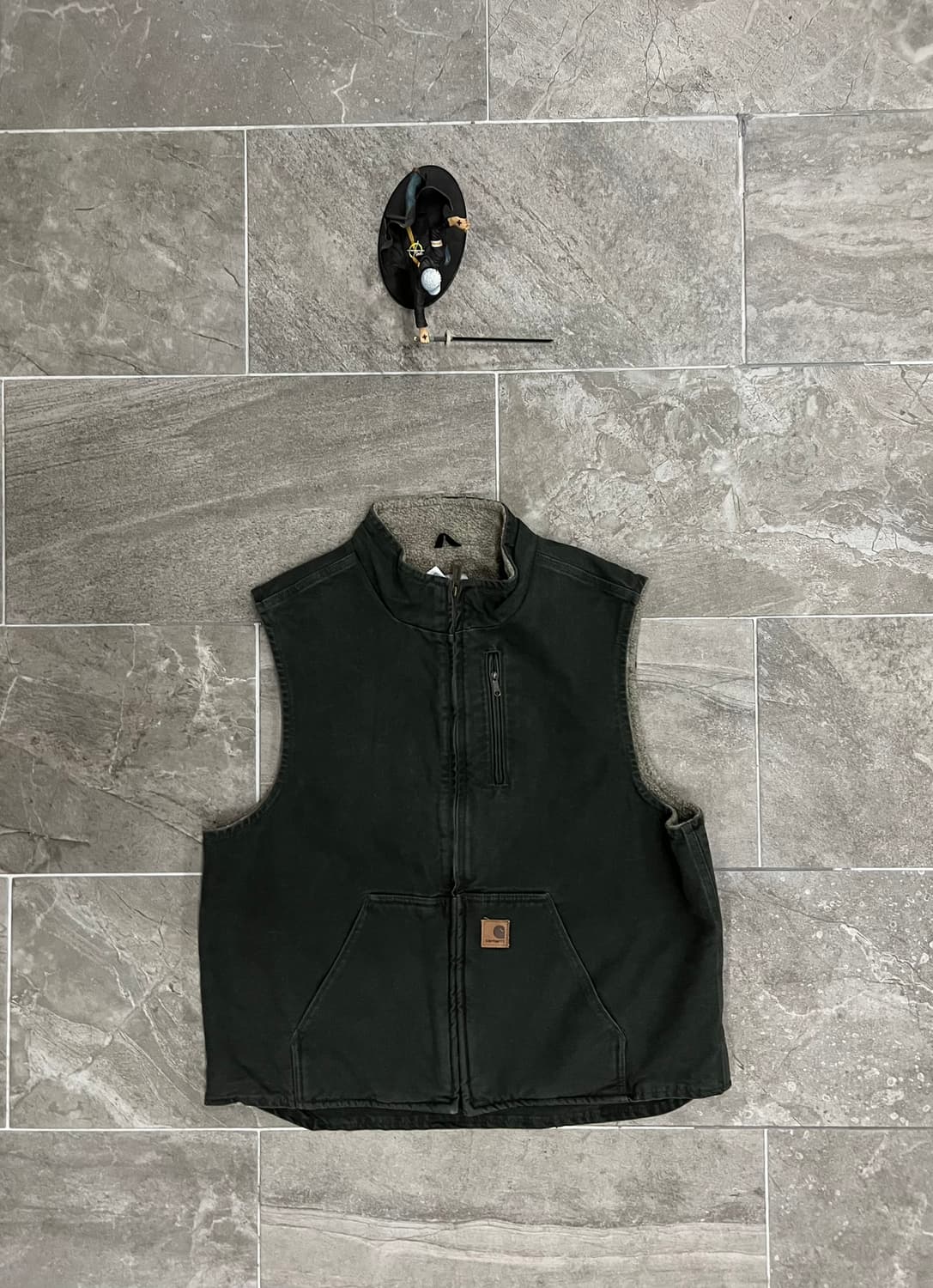 (XL)칼하트 셰르파 넥 조끼베스트 V33 MOS 모스그린 상품이미지1