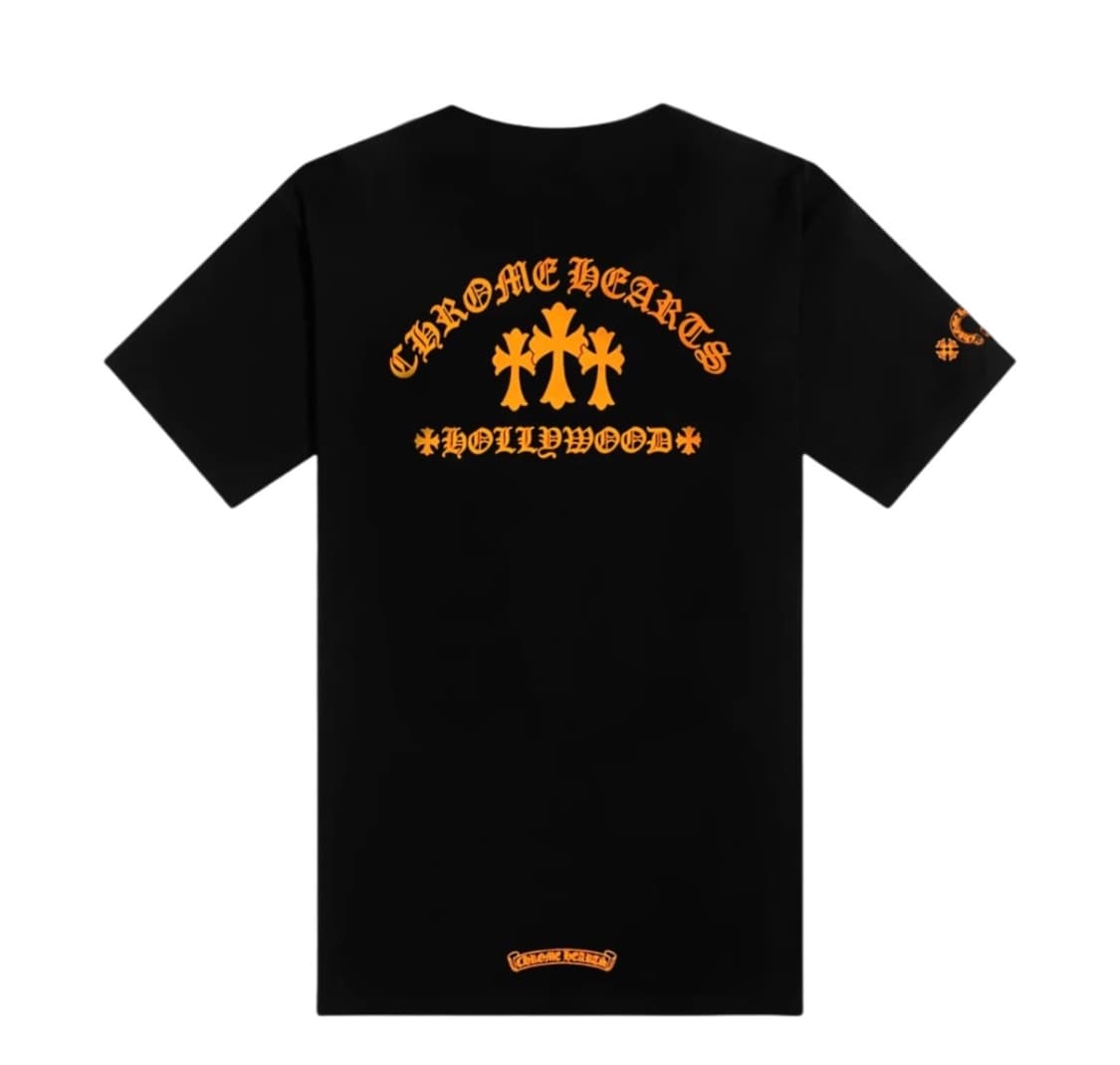 [L] 크롬하츠 오렌지 세메터리 티셔츠 블랙 상품이미지1