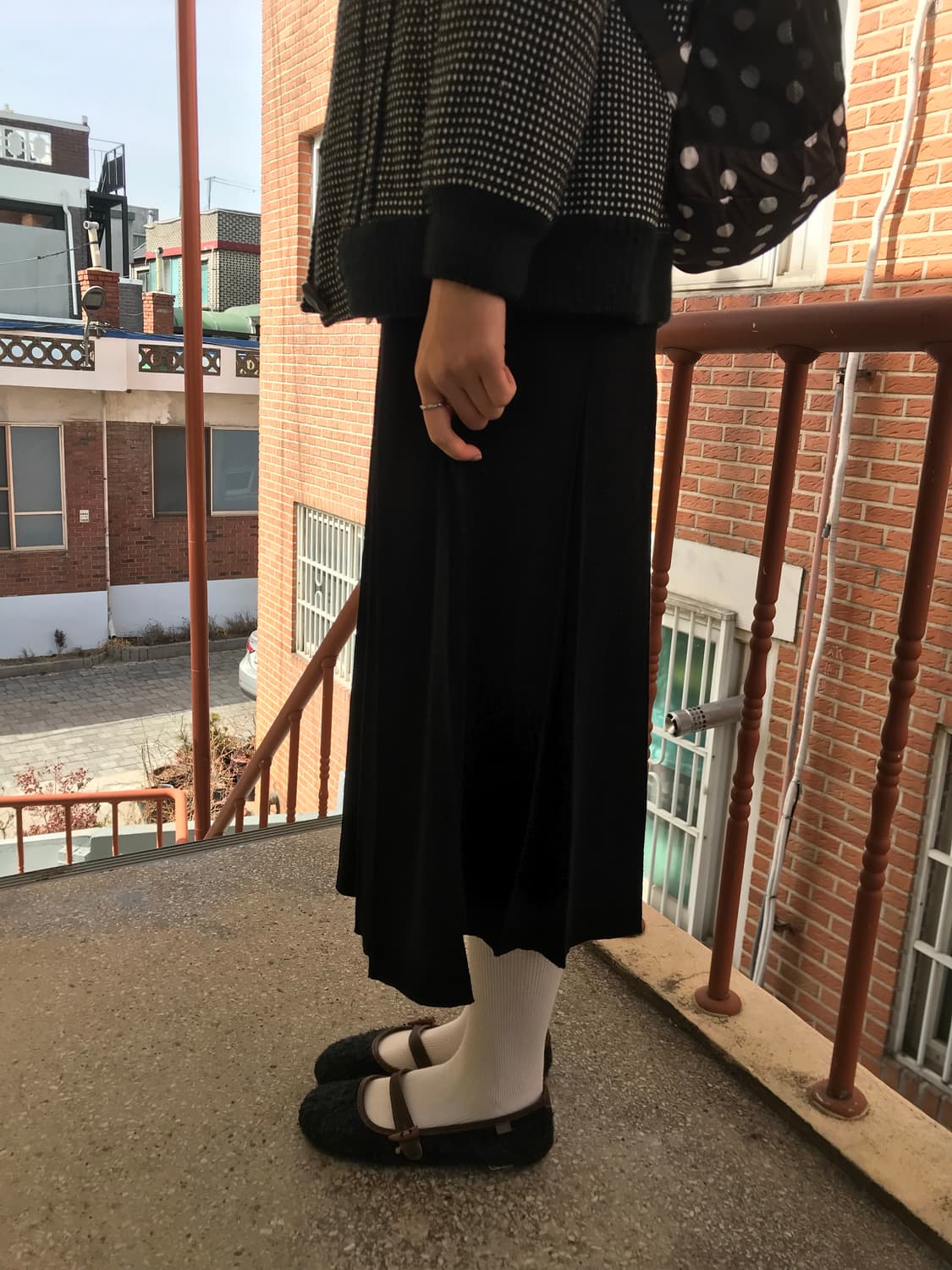 블랙 플리츠 스커트 상품이미지3