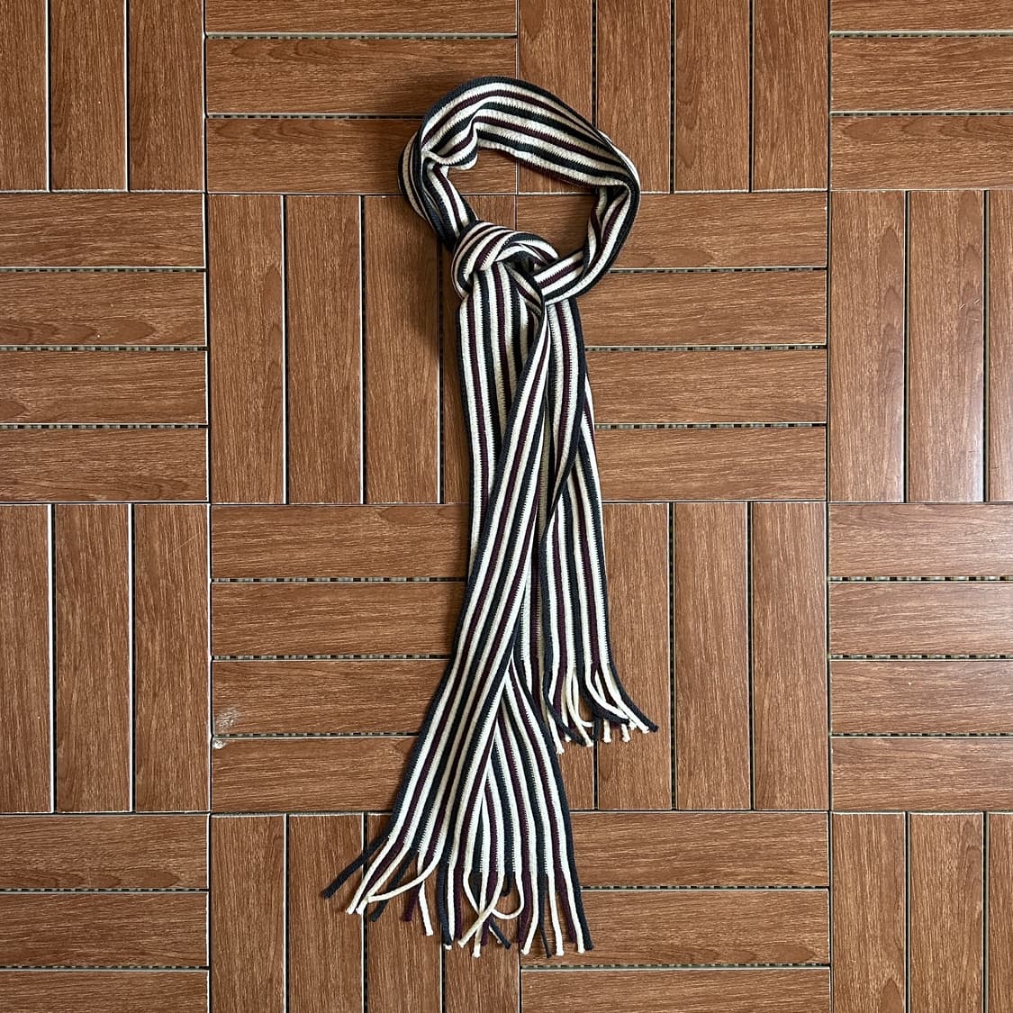 Matsui knit striped fringe muffler 상품이미지2