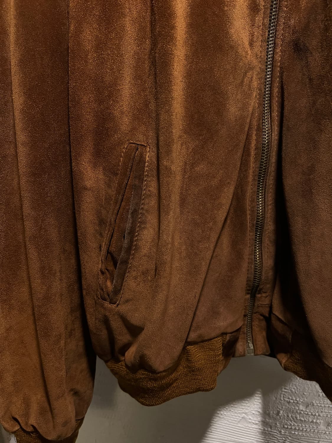 [L]90's USA 빈티지 오버핏 스웨이드 블루종 봄버 자켓 상품이미지4